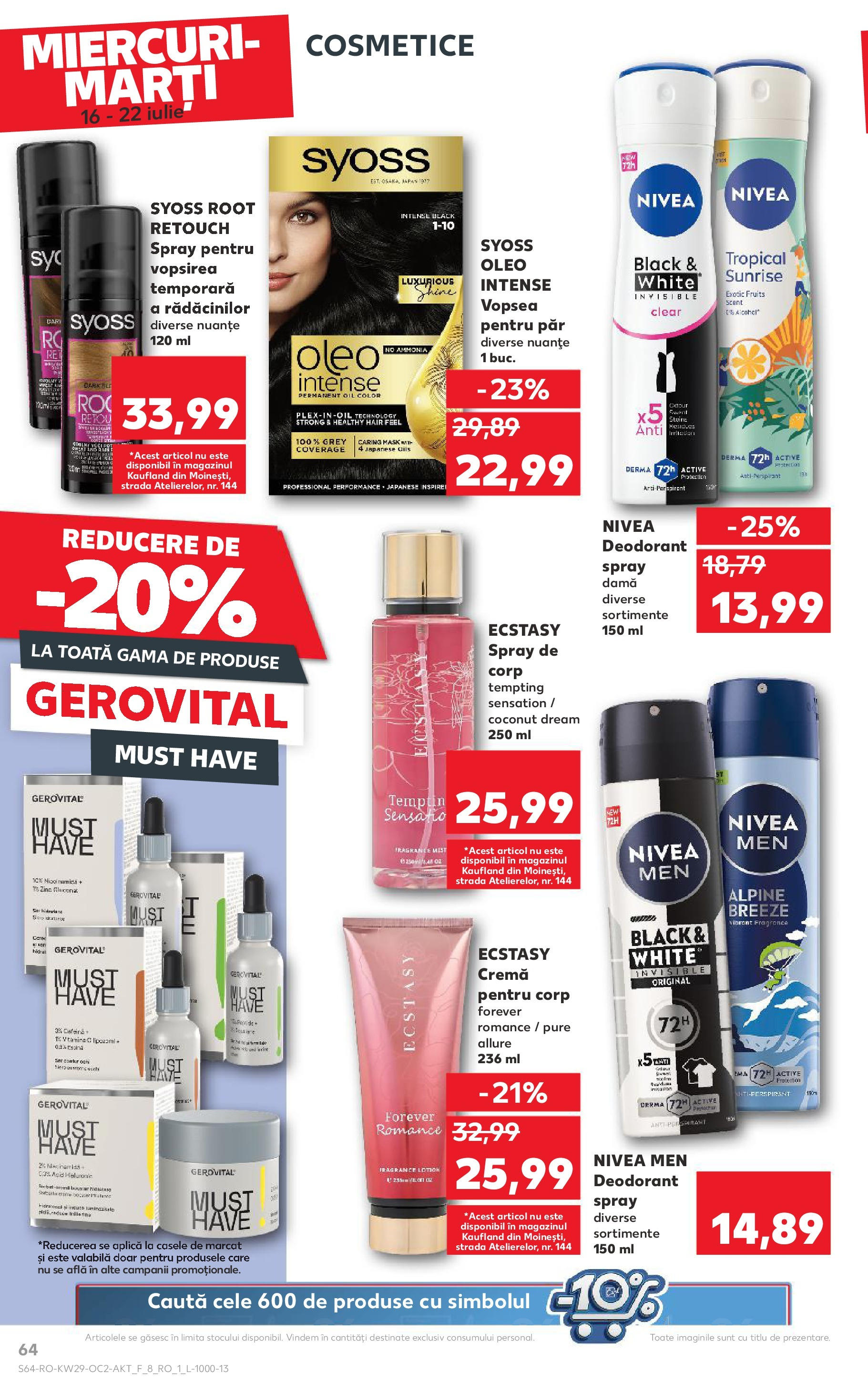 Catalog Kaufland 16 - 21 Iulie 2025 | Pagina 64 | Produse: Vopsea, Body, Cremă, Deodorant