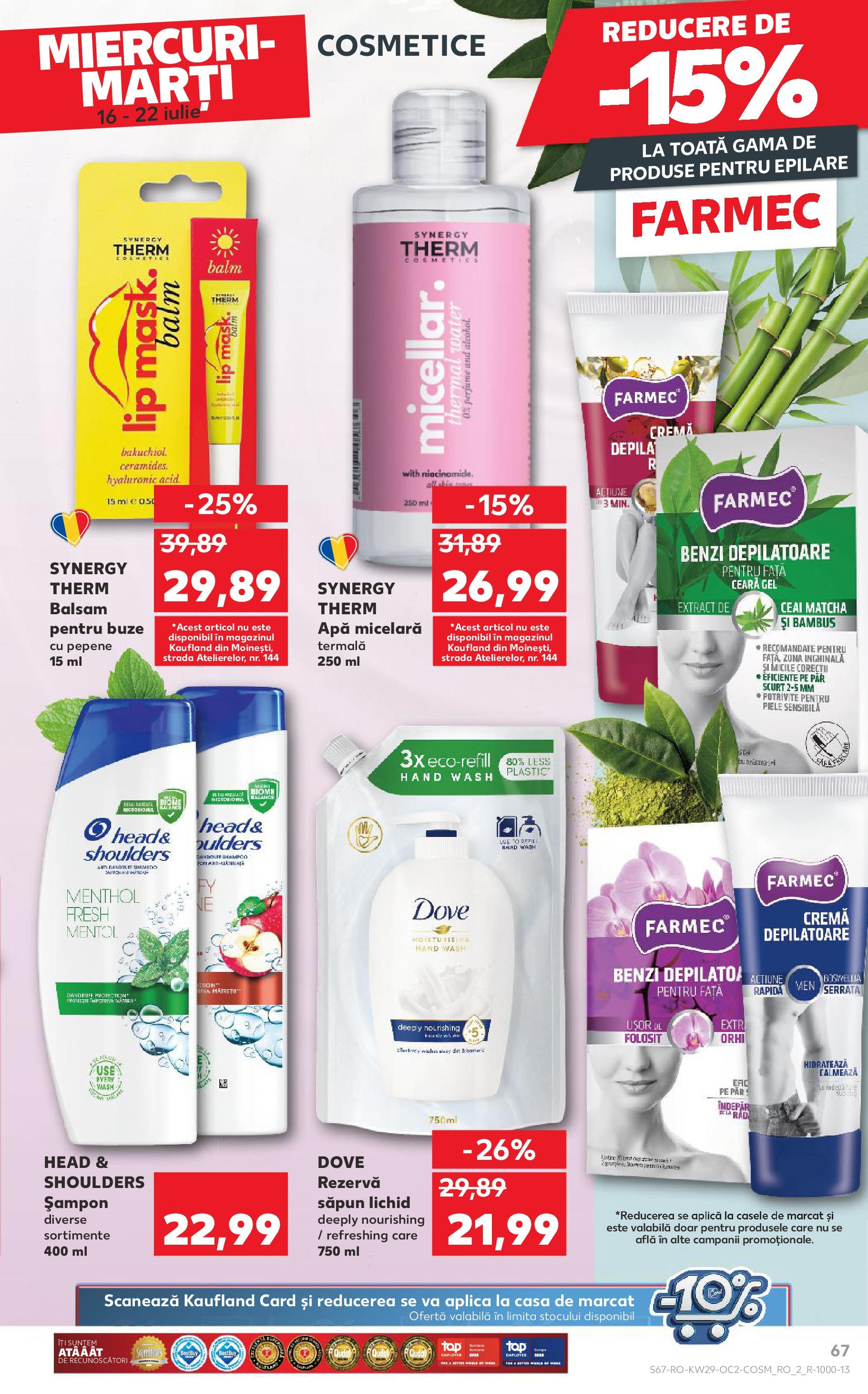 Catalog Kaufland 16 - 21 Iulie 2025 | Pagina 67 | Produse: Cremă, Apă micelară, Cremă depilatoare, Săpun lichid