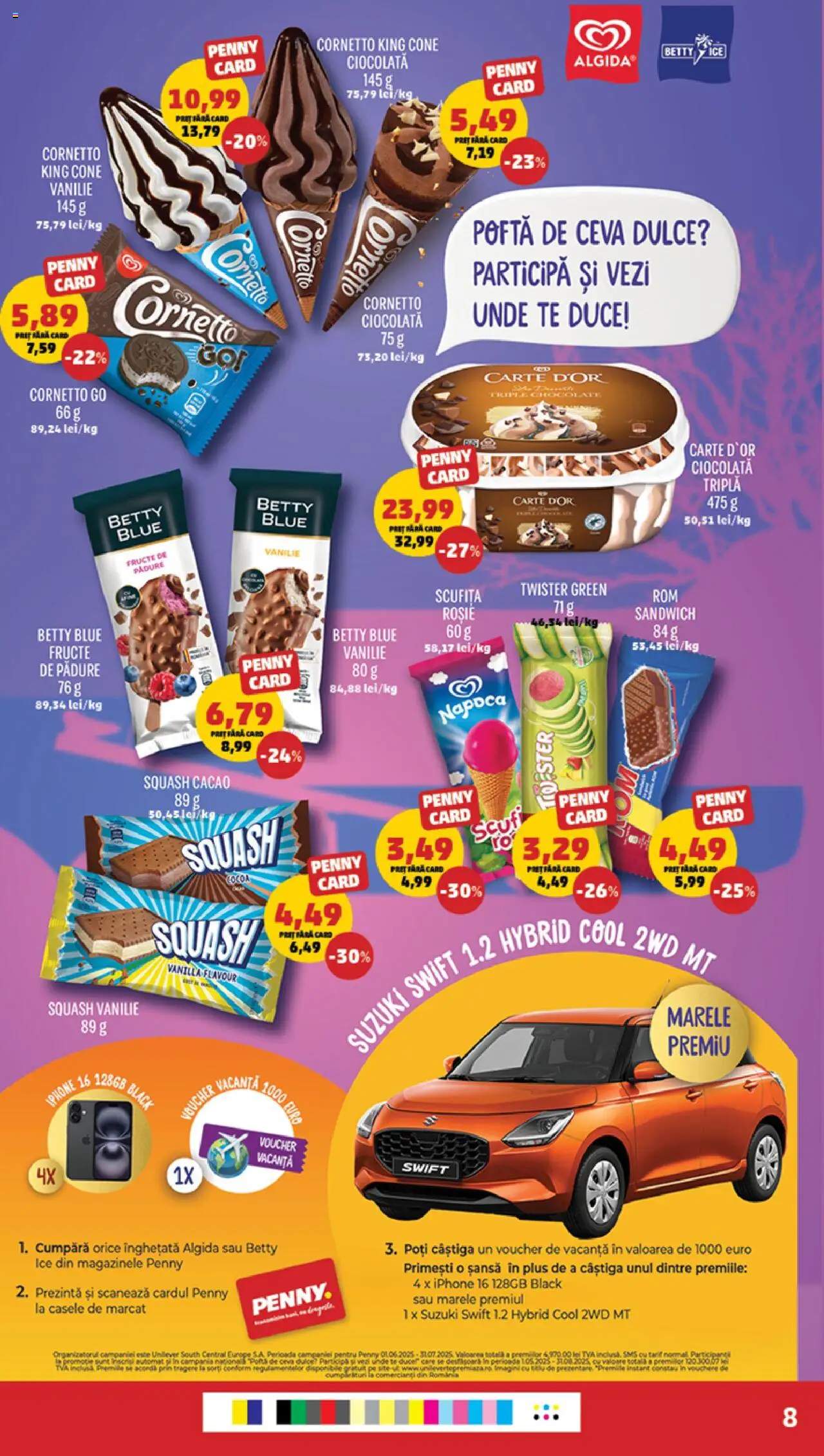 Catalog PENNY Market 16 - 21 Iulie 2025 | Pagina 8 | Produse: Smartphone, Apple, Rom, Înghețată