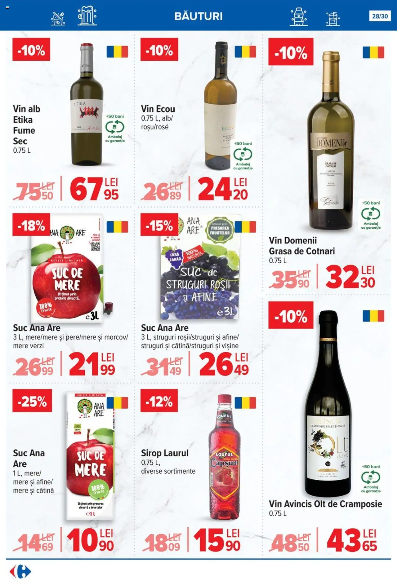 Catalog Carrefour 16 - 28 Iulie 2025 | Pagina 28 | Produse: Suc, Vin, Mere, Fructe