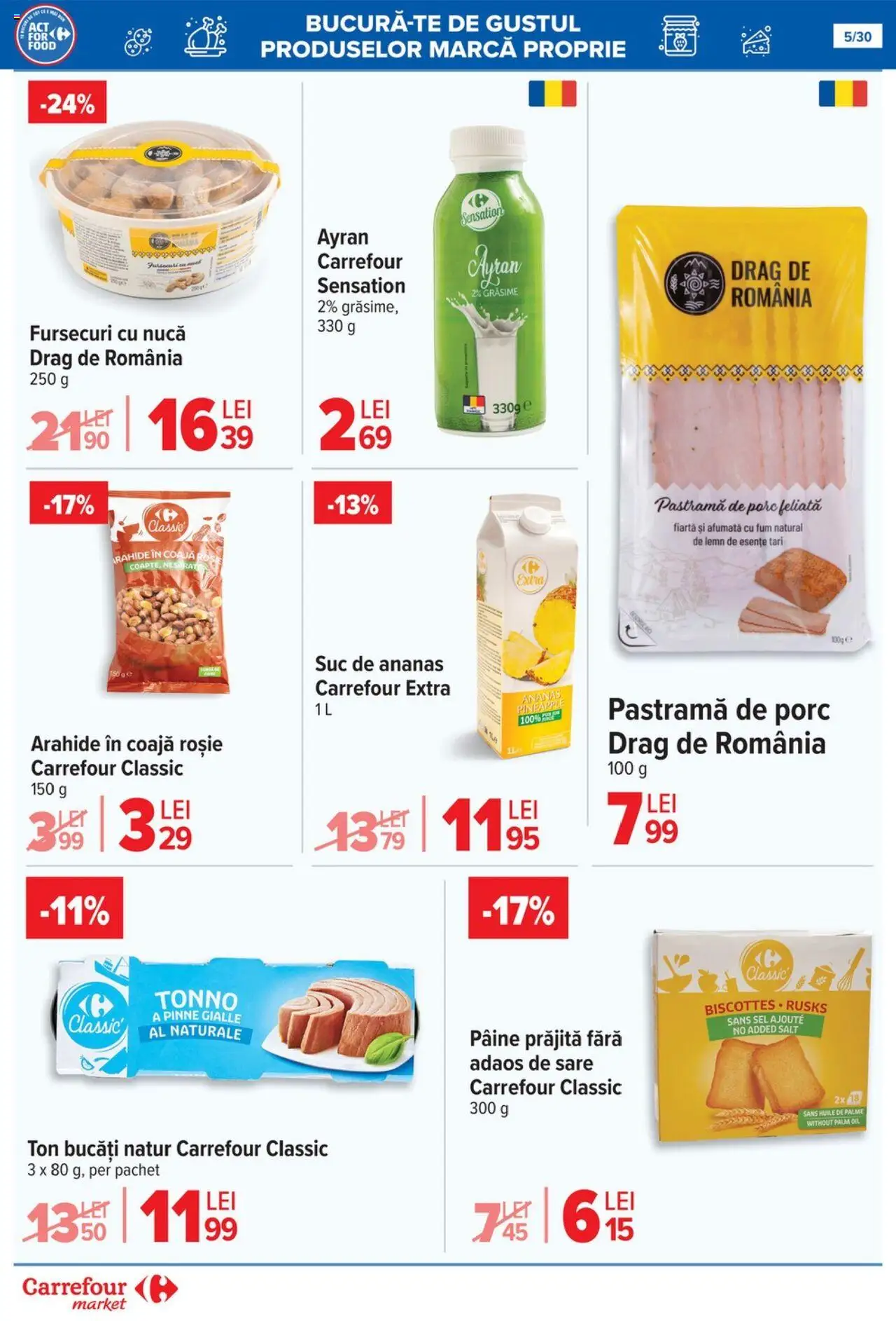 Catalog Carrefour 16 - 21 Iulie 2025 | Pagina 5 | Produse: Arahide, Suc, Ananas, Sare