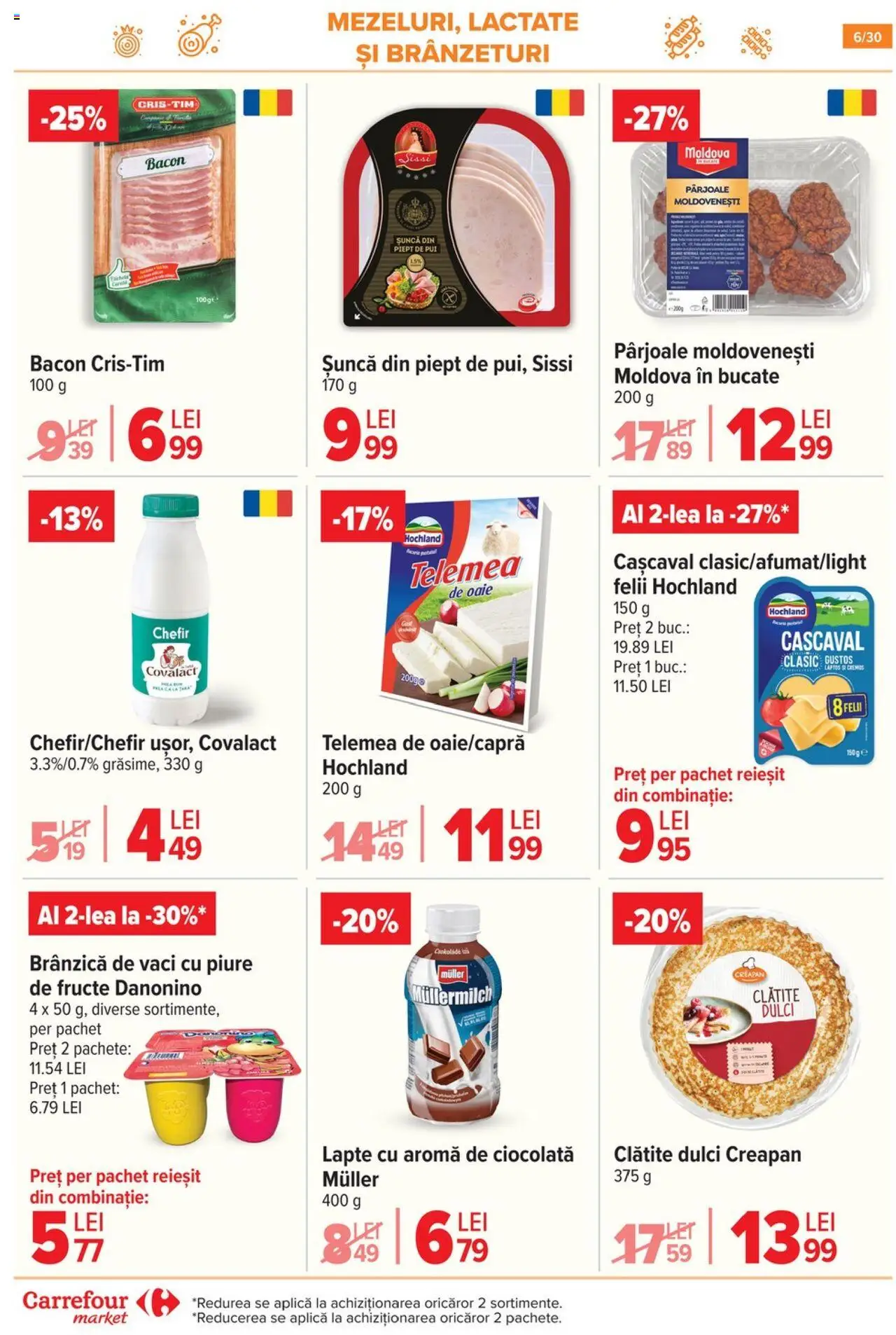 Catalog Carrefour 16 - 21 Iulie 2025 | Pagina 6 | Produse: Cașcaval, Bacon, Clătite, Lapte