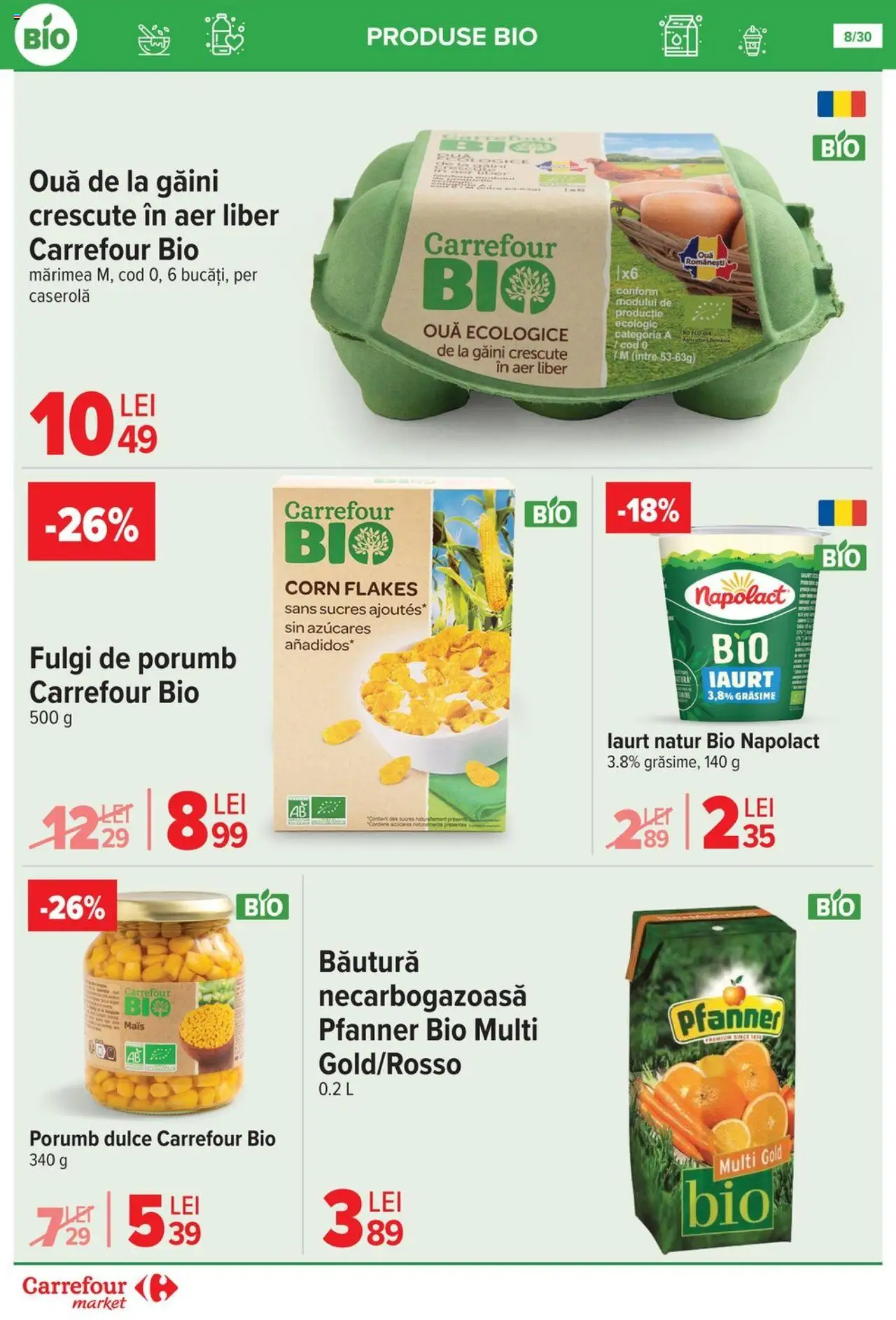 Catalog Carrefour 16 - 21 Iulie 2025 | Pagina 8 | Produse: Iaurt, Ouă, Rom, Fulgi