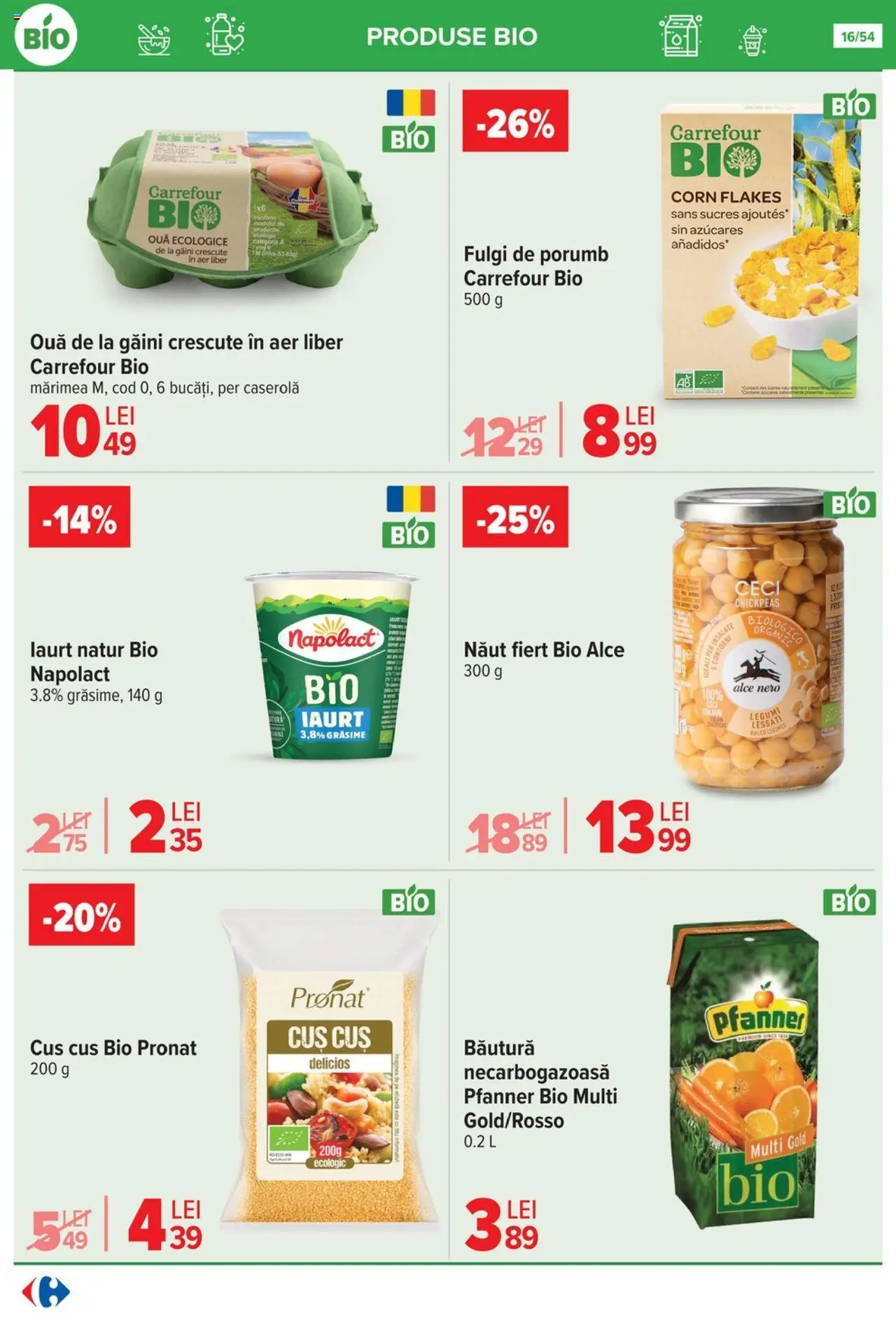 Catalog Carrefour 16 - 21 Iulie 2025 | Pagina 16 | Produse: Şerit ödül, Iaurt, Ouă, Porumb