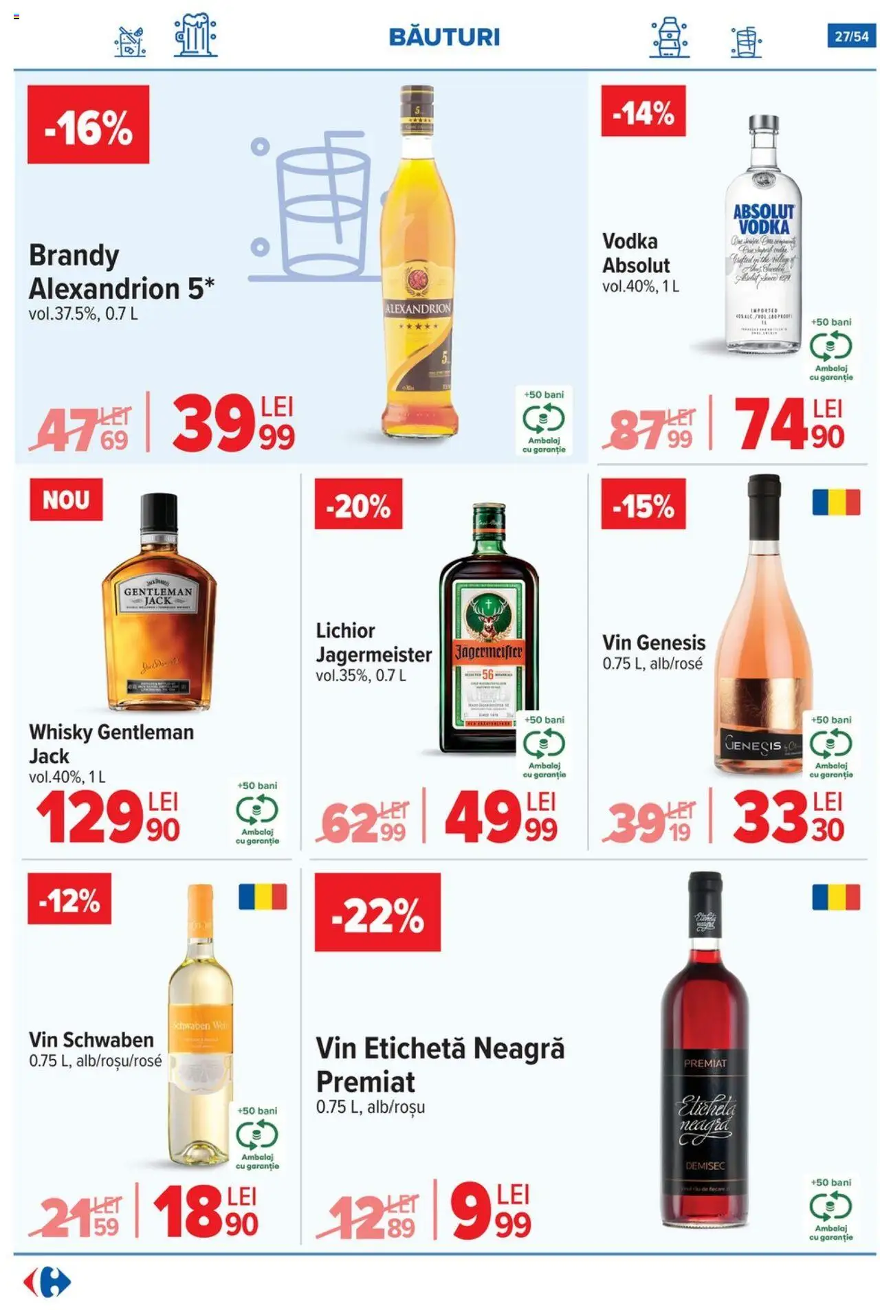 Catalog Carrefour 16 - 21 Iulie 2025 | Pagina 27 | Produse: Lichior, Vin, Vodka
