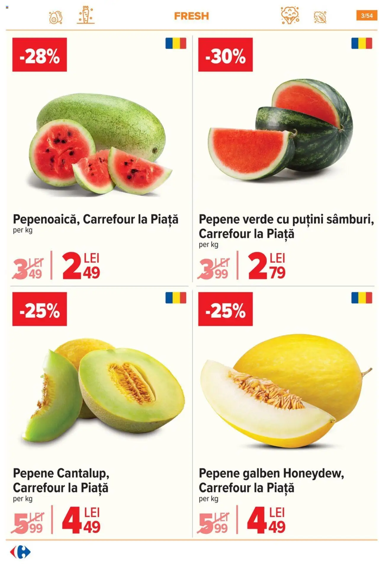 Catalog Carrefour 16 - 21 Iulie 2025 | Pagina 3 | Produse: Pepene Verde, Pepene Galben