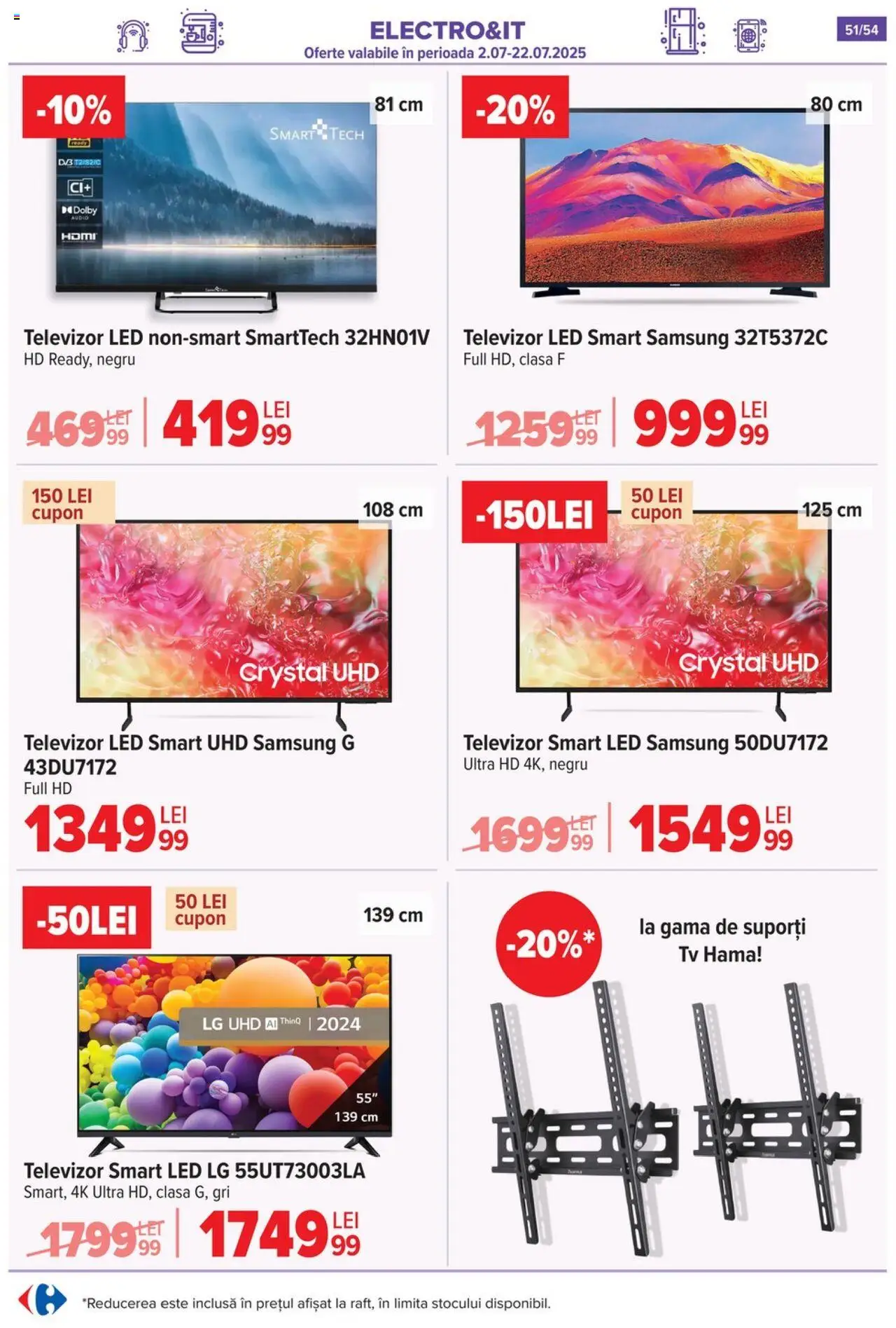 Catalog Carrefour 16 - 21 Iulie 2025 | Pagina 51 | Produse: Vestiyer, Televizor, Audio, Babak