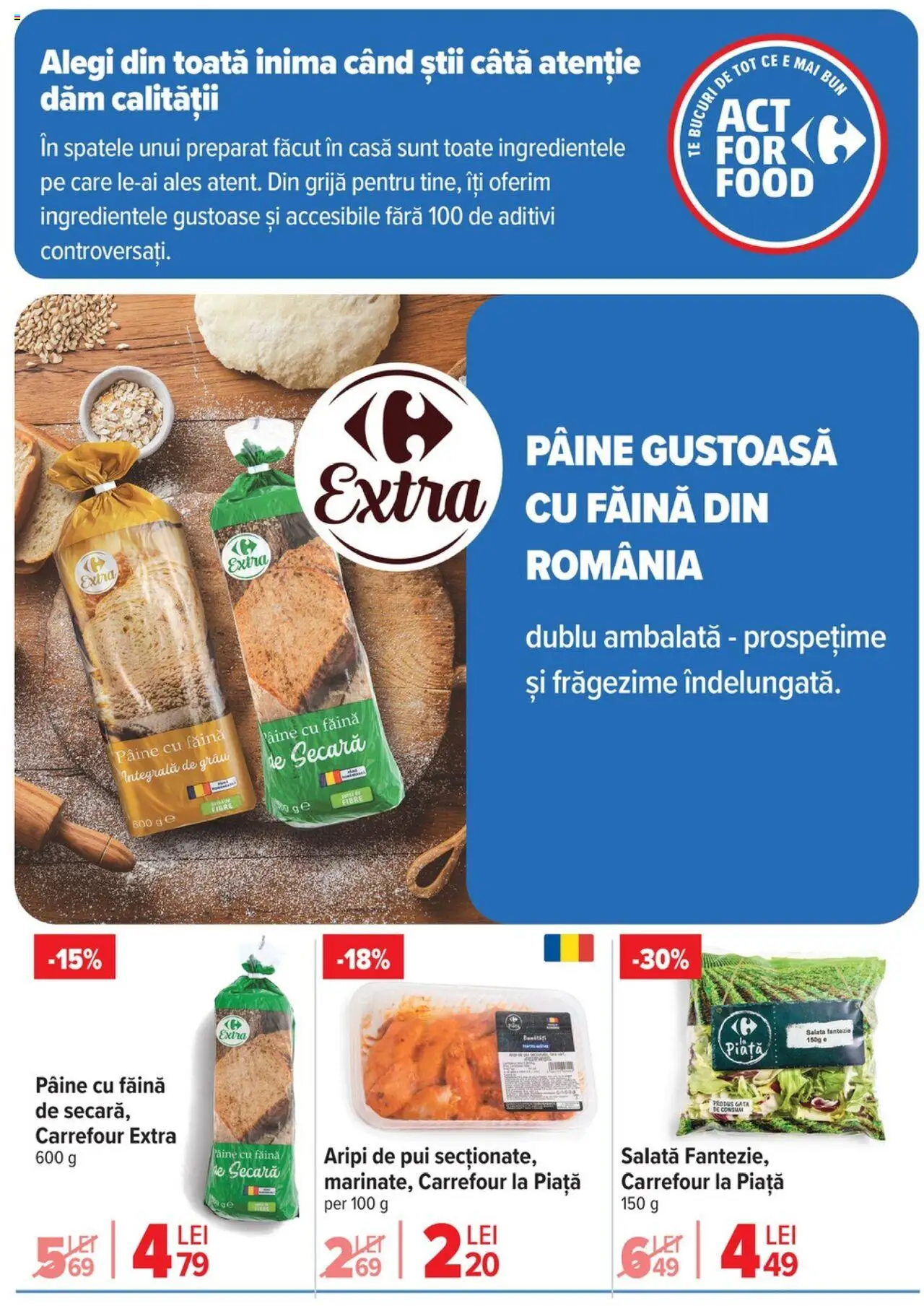 Catalog Carrefour 16 - 21 Iulie 2025 | Pagina 7 | Produse: Hacıyatmaz Kedi Oyuncağı, Pâine, Făină, Salată