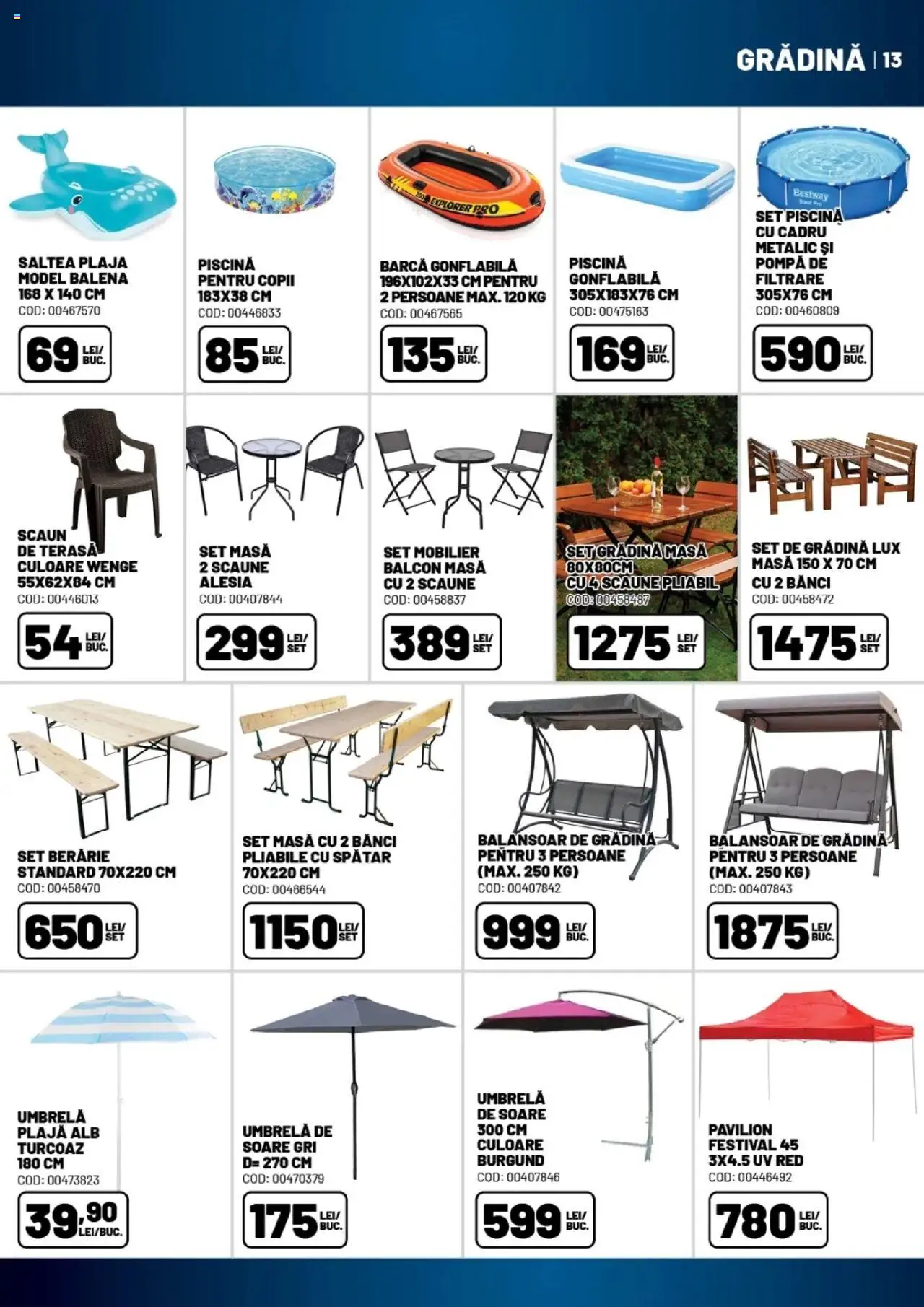 Catalog Ambient 15 Iulie - 18 August 2025 | Pagina 13 | Produse: Masă, Scaun, Pavilion, Set berărie