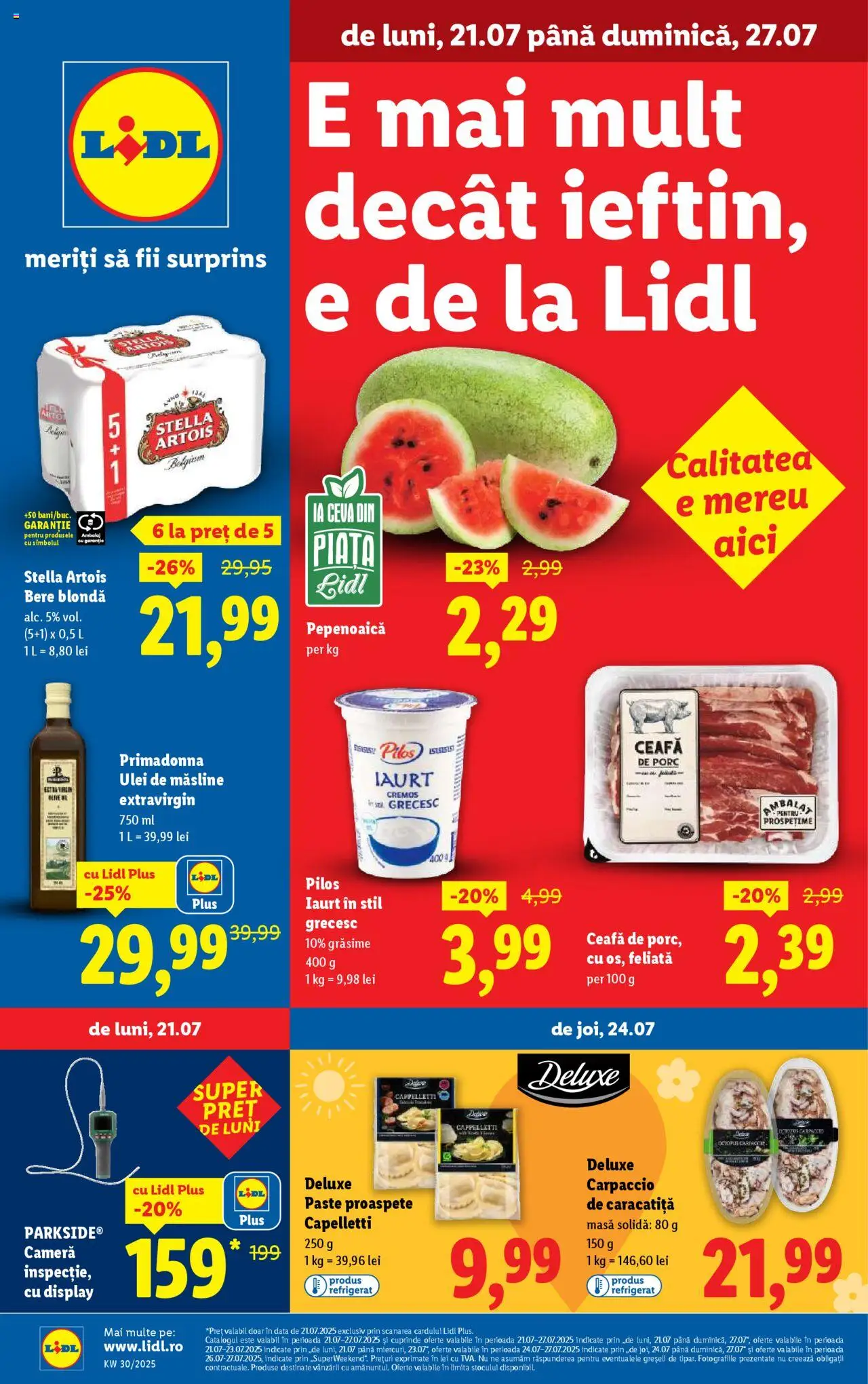 Catalog LIDL 21 - 26 Iulie 2025 | Pagina 1 | Produse: Çatal, Ulei, Bere, Paste