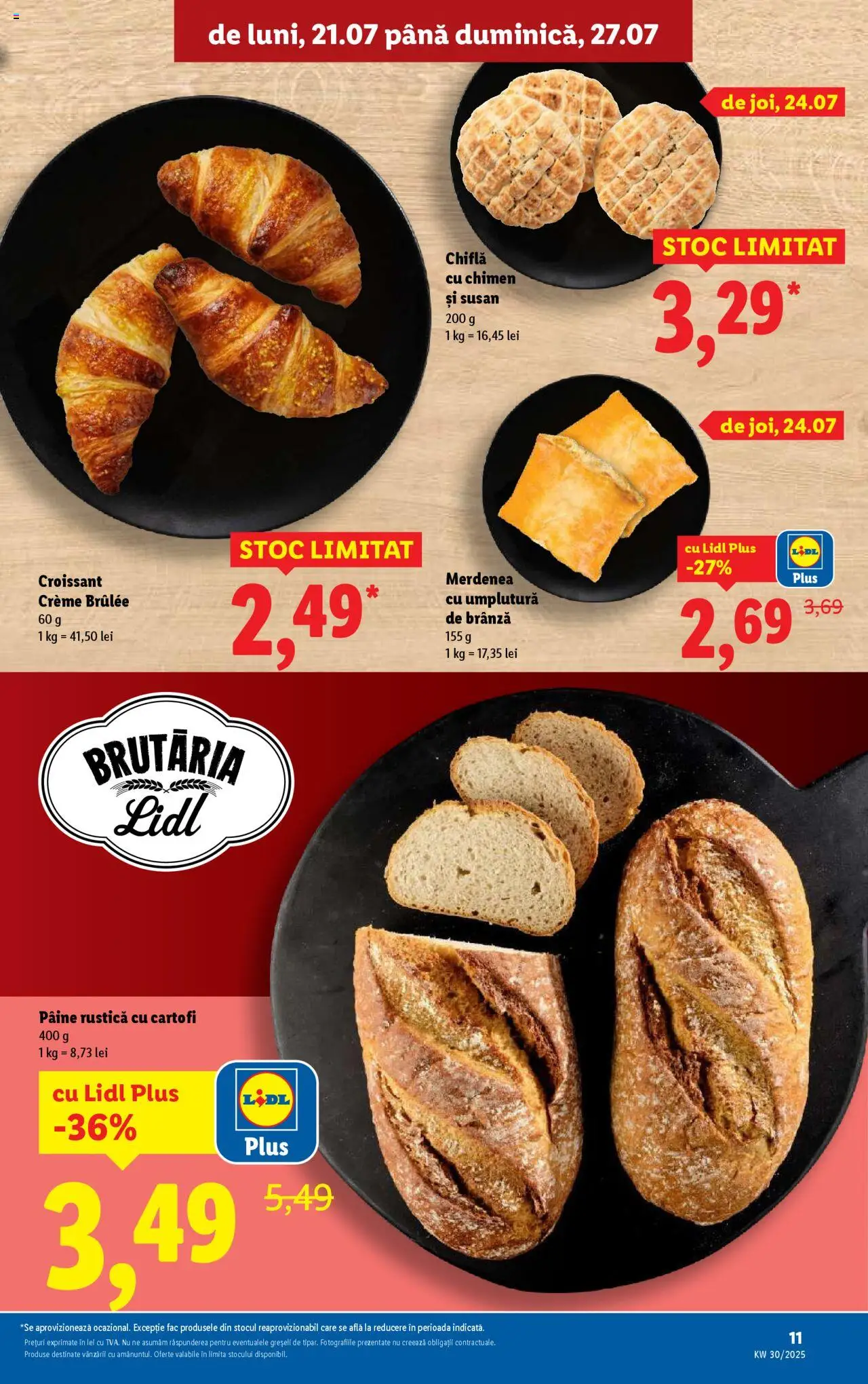 Catalog LIDL 21 - 26 Iulie 2025 | Pagina 11 | Produse: Chiflă, Brânză, Pâine, Cartofi