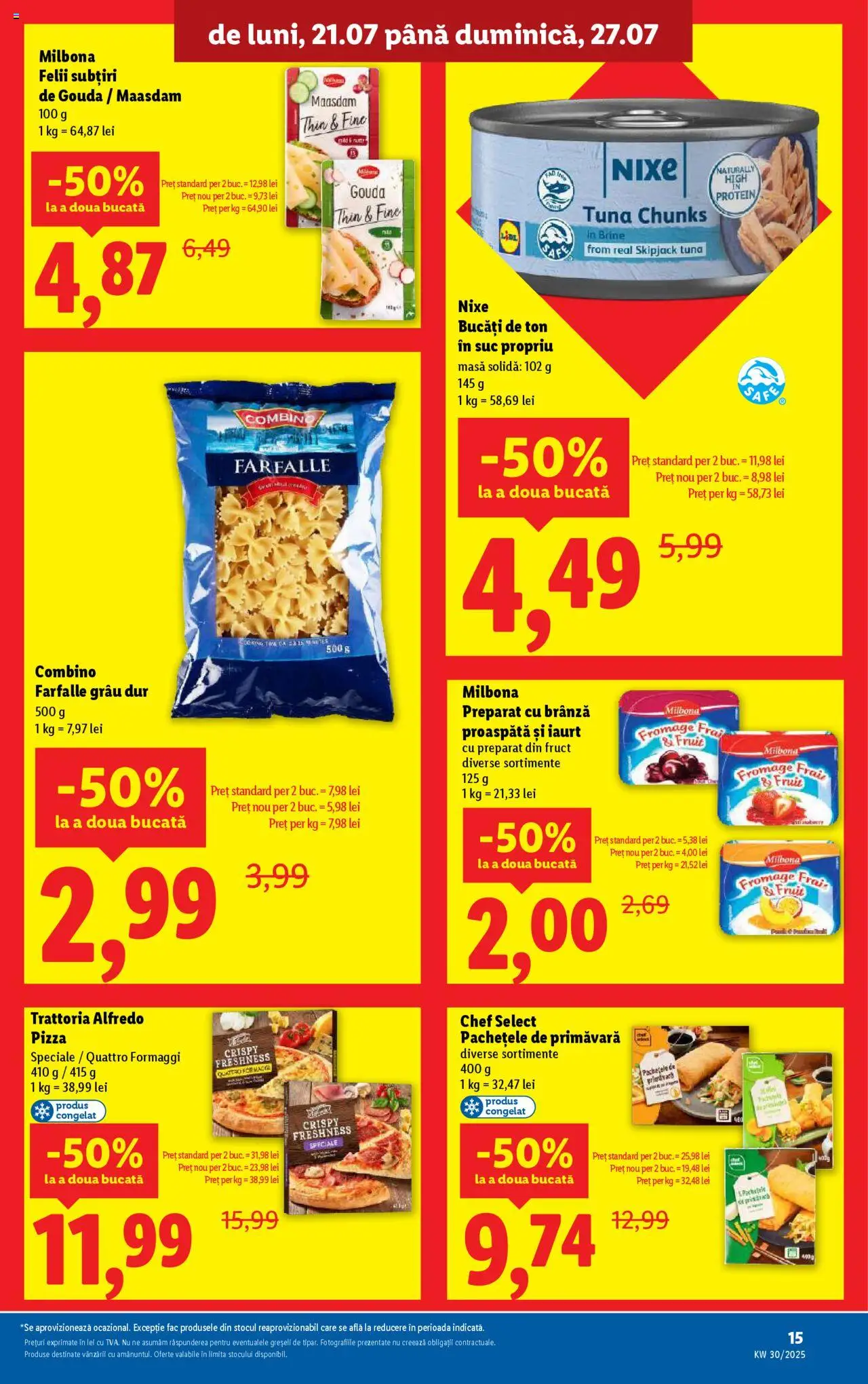 Catalog LIDL 21 - 26 Iulie 2025 | Pagina 15 | Produse: Masă, Brânză, Pizza, Suc