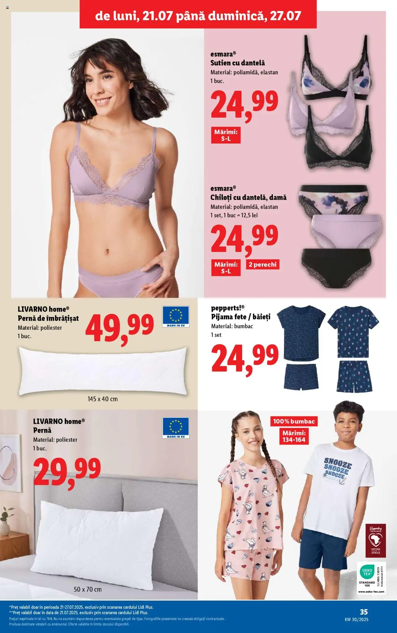 Catalog LIDL 21 - 26 Iulie 2025 | Pagina 35 | Produse: Body, Pernă, Chiloți, Sutien