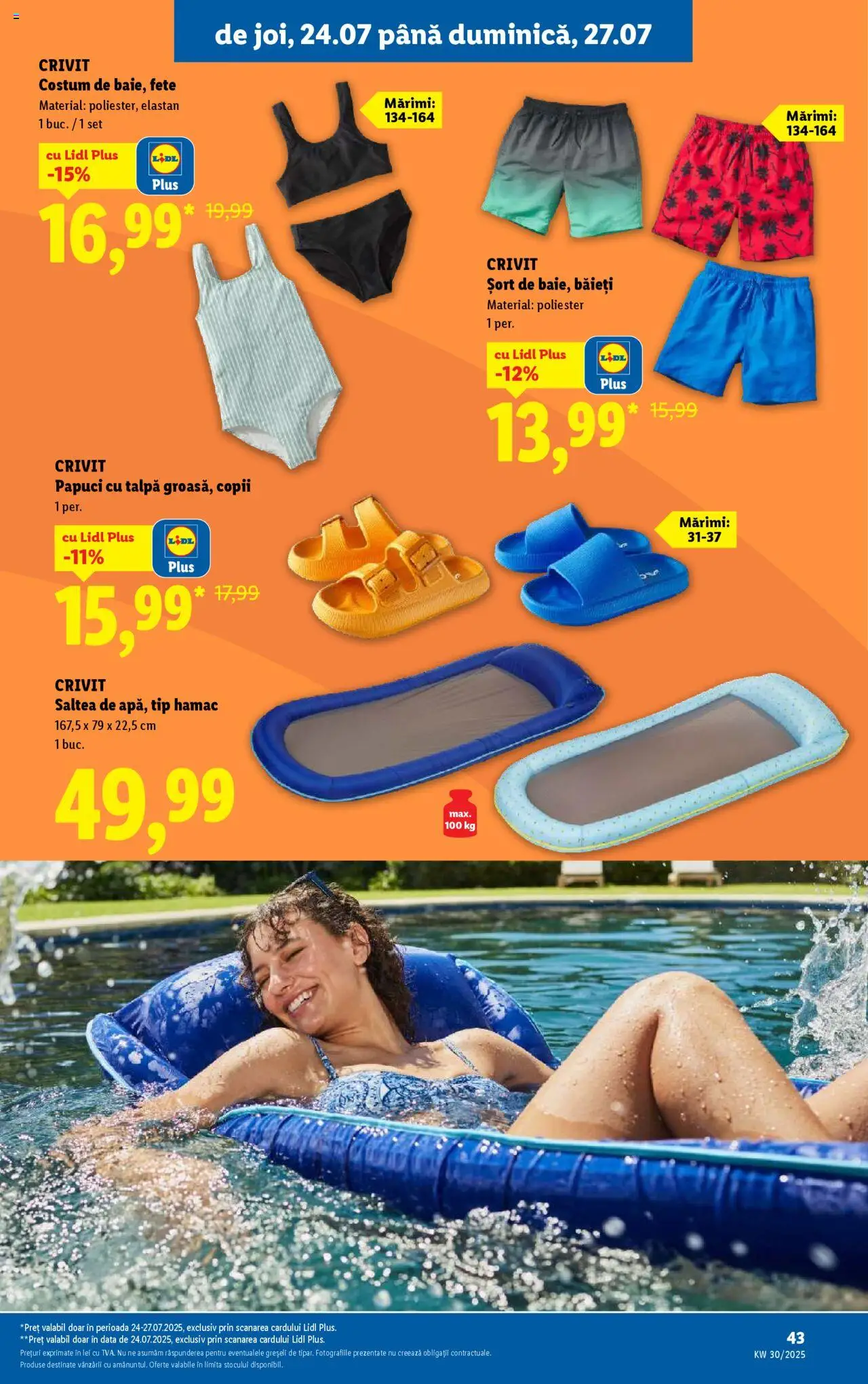 Catalog LIDL 21 - 26 Iulie 2025 | Pagina 43 | Produse: Șort, Hamac, Costum, Papuci