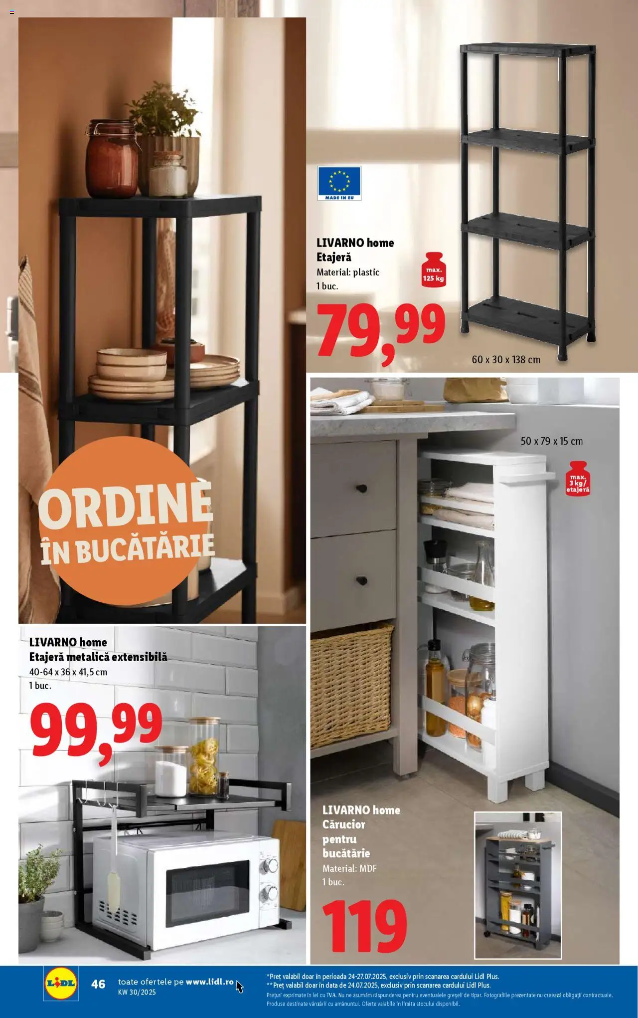Catalog LIDL 21 - 26 Iulie 2025 | Pagina 46 | Produse: Bucătărie, Etajeră