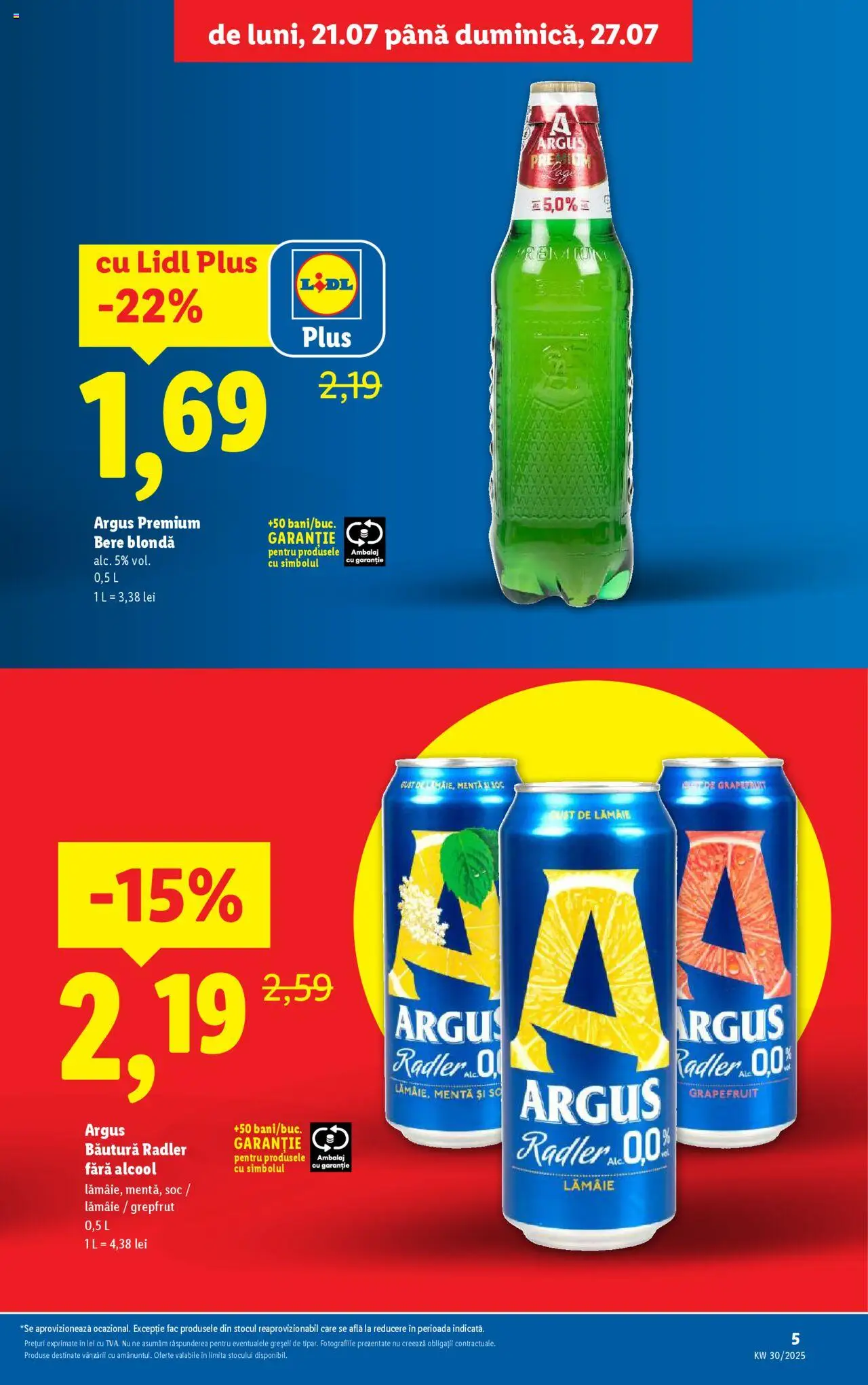 Catalog LIDL 21 - 26 Iulie 2025 | Pagina 5 | Produse: Bere, Grepfrut, Lămâie