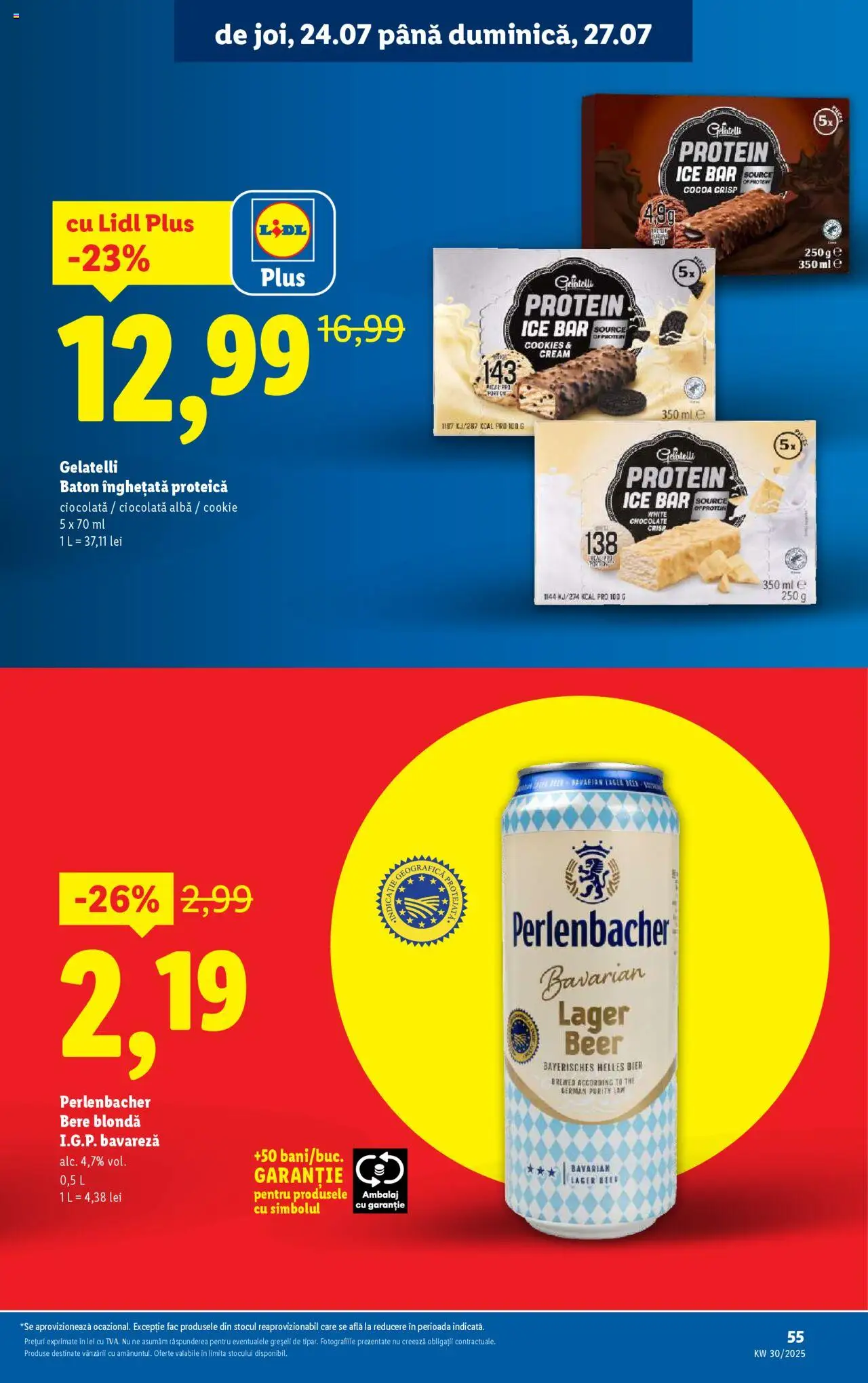 Catalog LIDL 21 - 26 Iulie 2025 | Pagina 55 | Produse: Çarşaf, Ciocolată, Bere, Înghețată