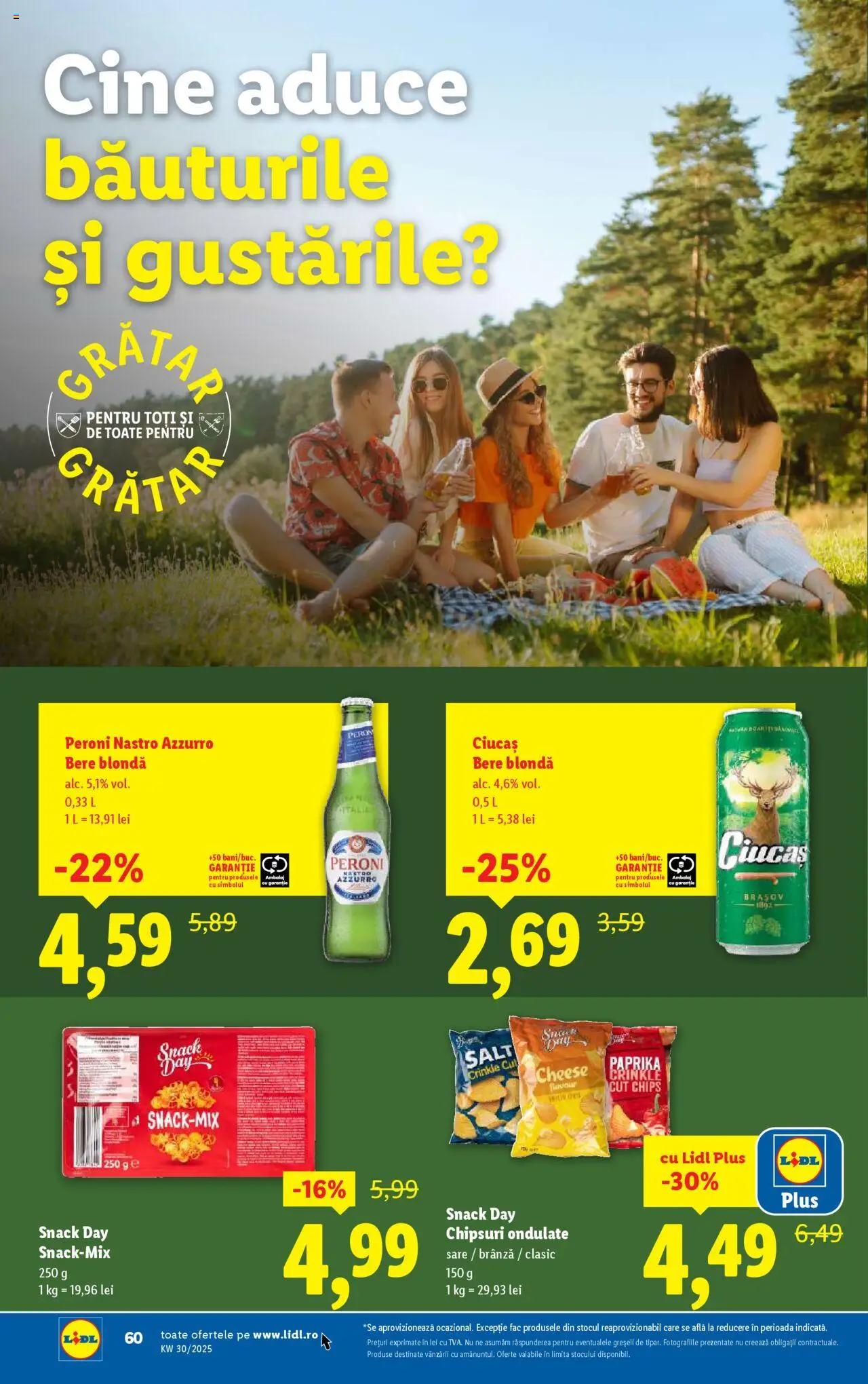 Catalog LIDL 21 - 26 Iulie 2025 | Pagina 60 | Produse: Brânză, Bere, Chipsuri, Sare
