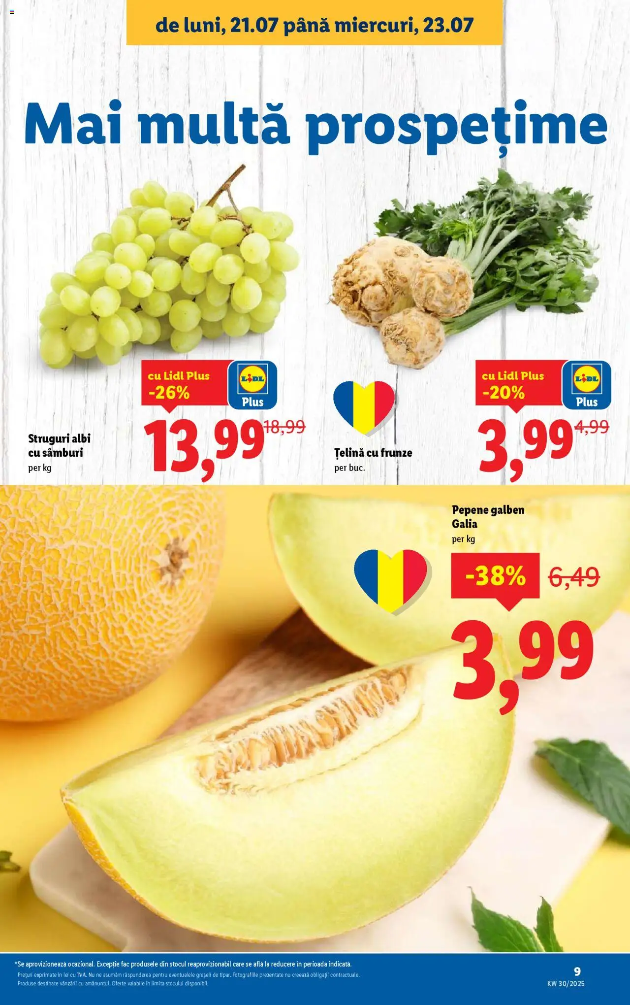 Catalog LIDL 21 - 26 Iulie 2025 | Pagina 9 | Produse: Struguri, Pepene Galben, Țelină