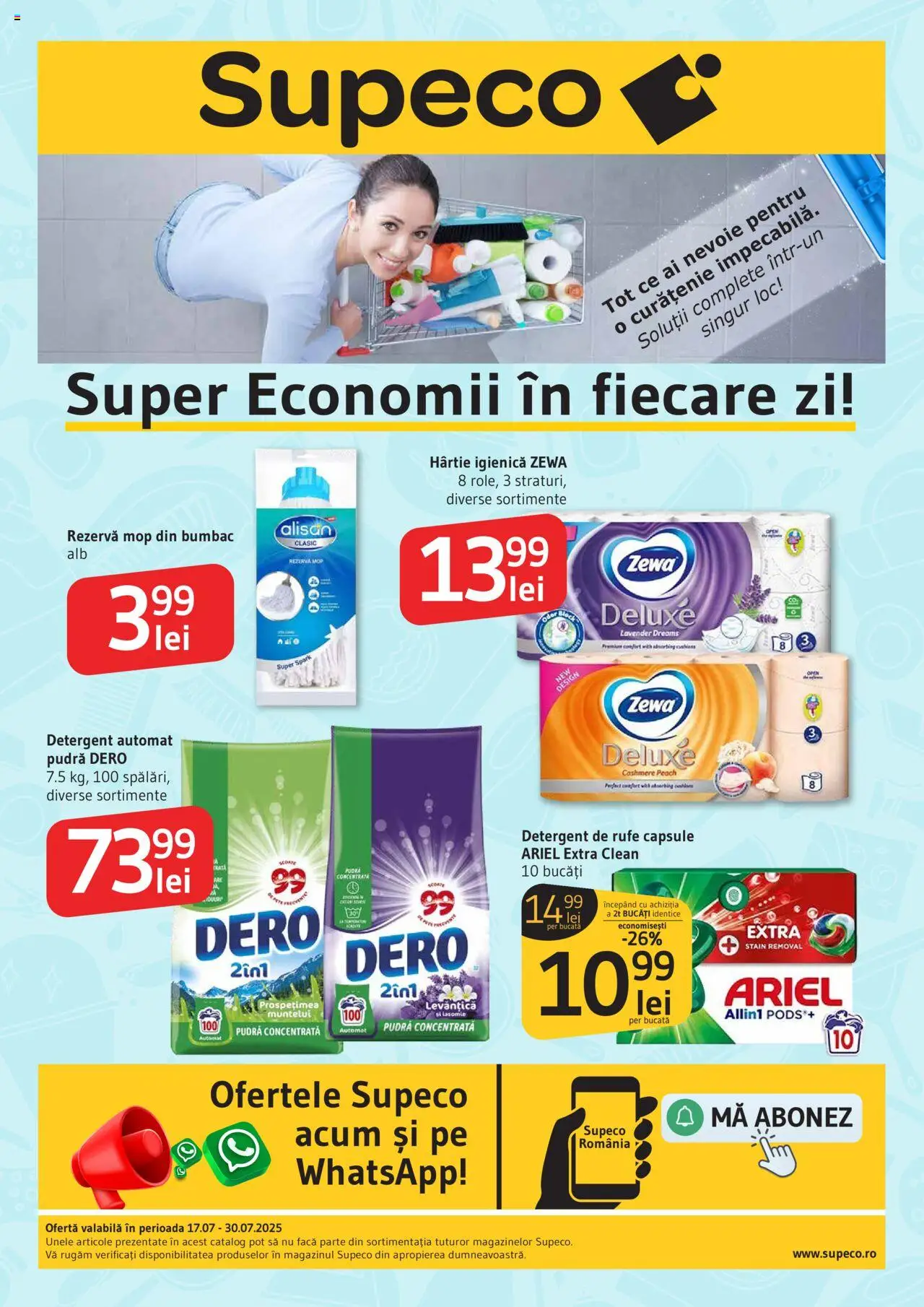 Catalog Supeco 17 - 29 Iulie 2025 | Pagina 1 | Produse: Pomelo, Kedi Ödül Oyuncakları, Mop, Pudră