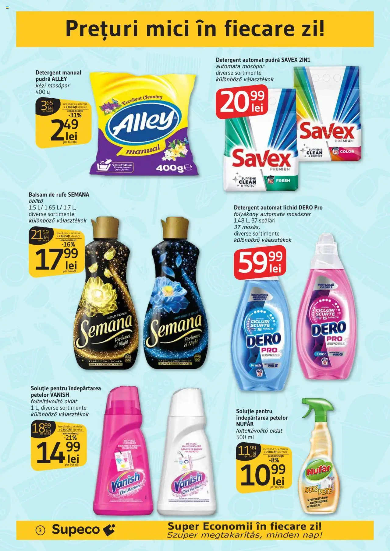 Catalog Supeco 17 - 29 Iulie 2025 | Pagina 3 | Produse: Mici, Pudră, Detergent, Çelik Mama ve Su Kabı