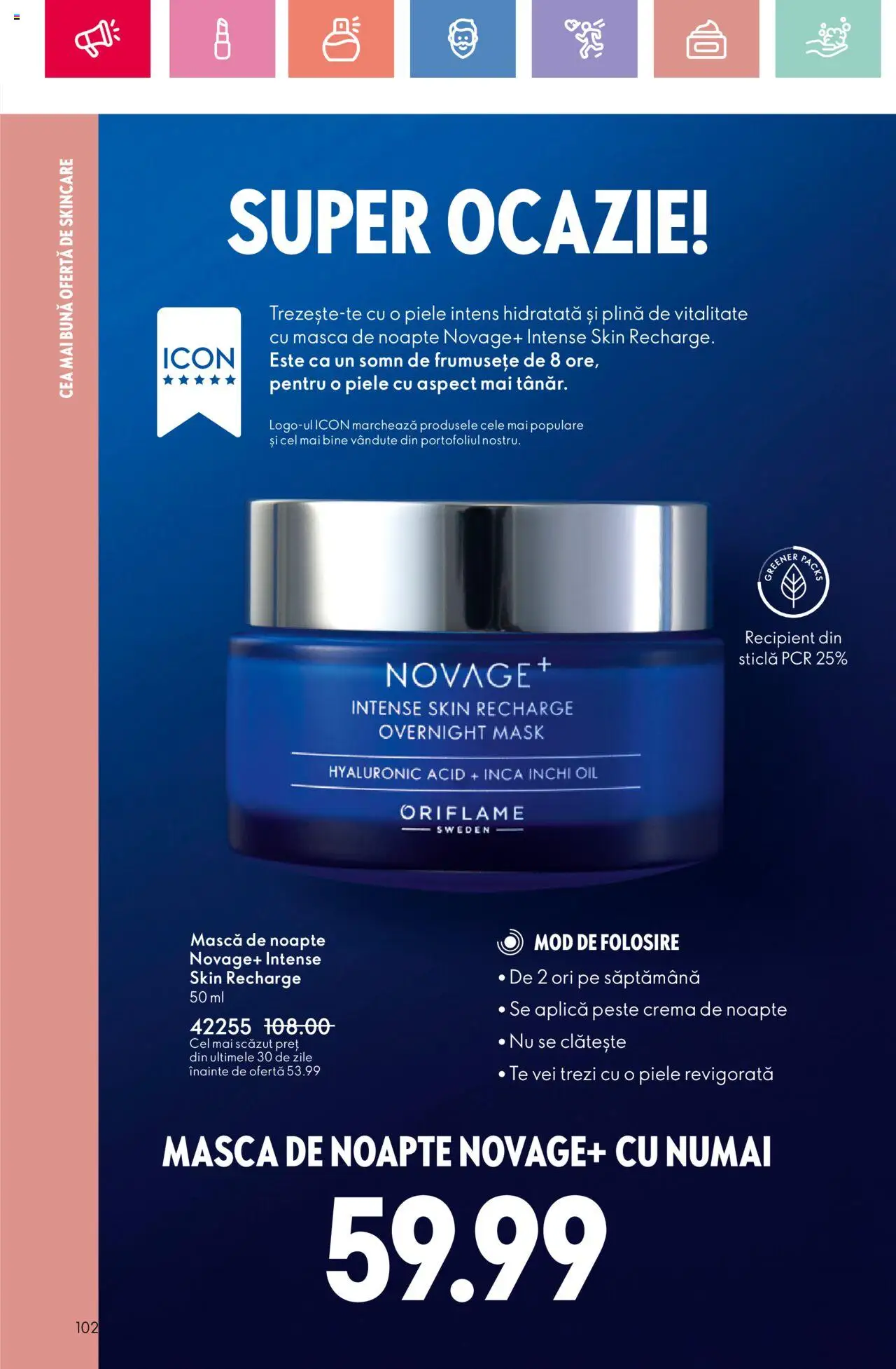 Catalog Oriflame 20 August - 8 Septembrie 2025 | Pagina 102 | Produse: Cremă de noapte, Cremă, Pește