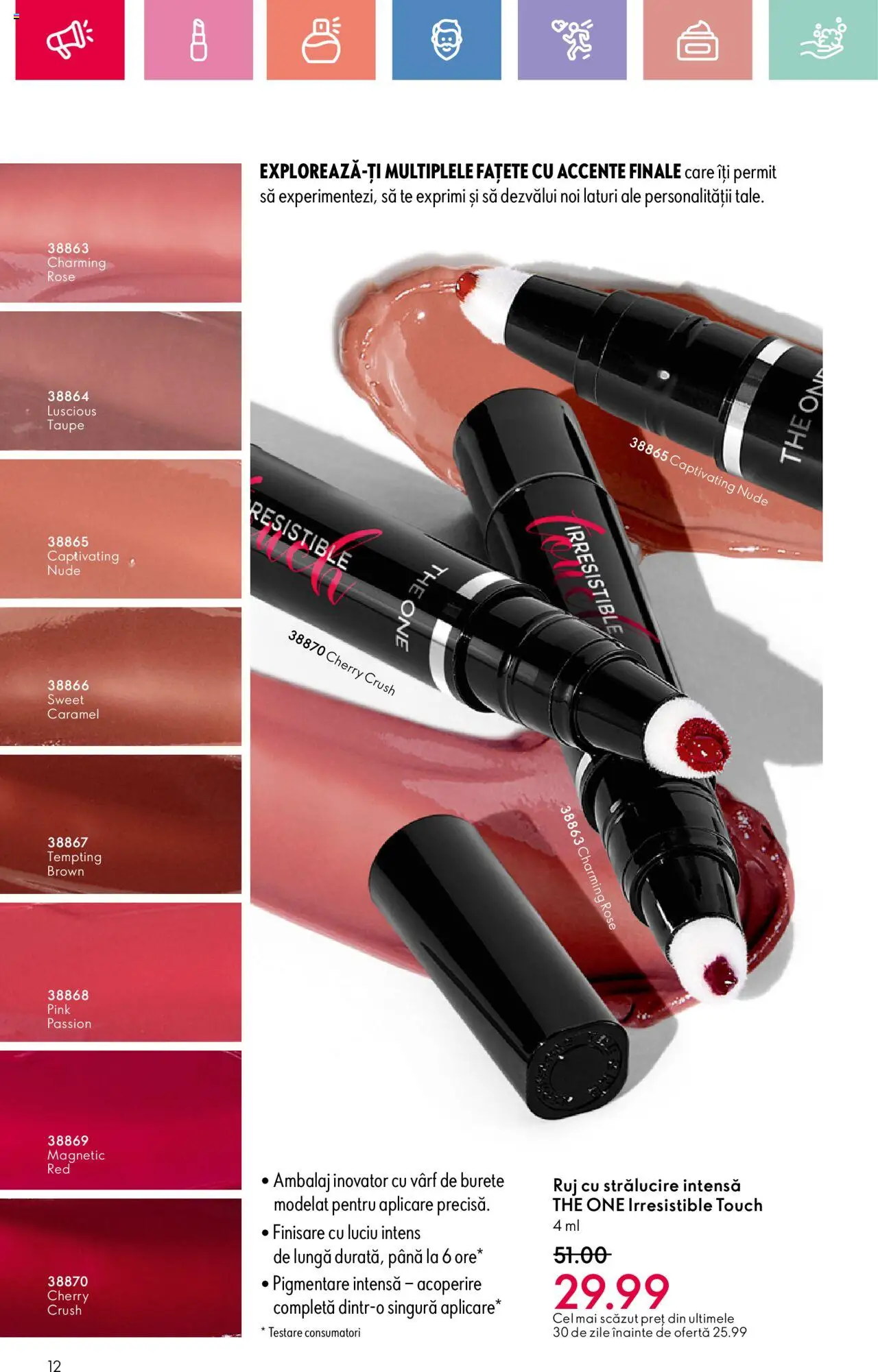 Catalog Oriflame 20 August - 8 Septembrie 2025 | Pagina 12 | Produse: Burete, Ruj
