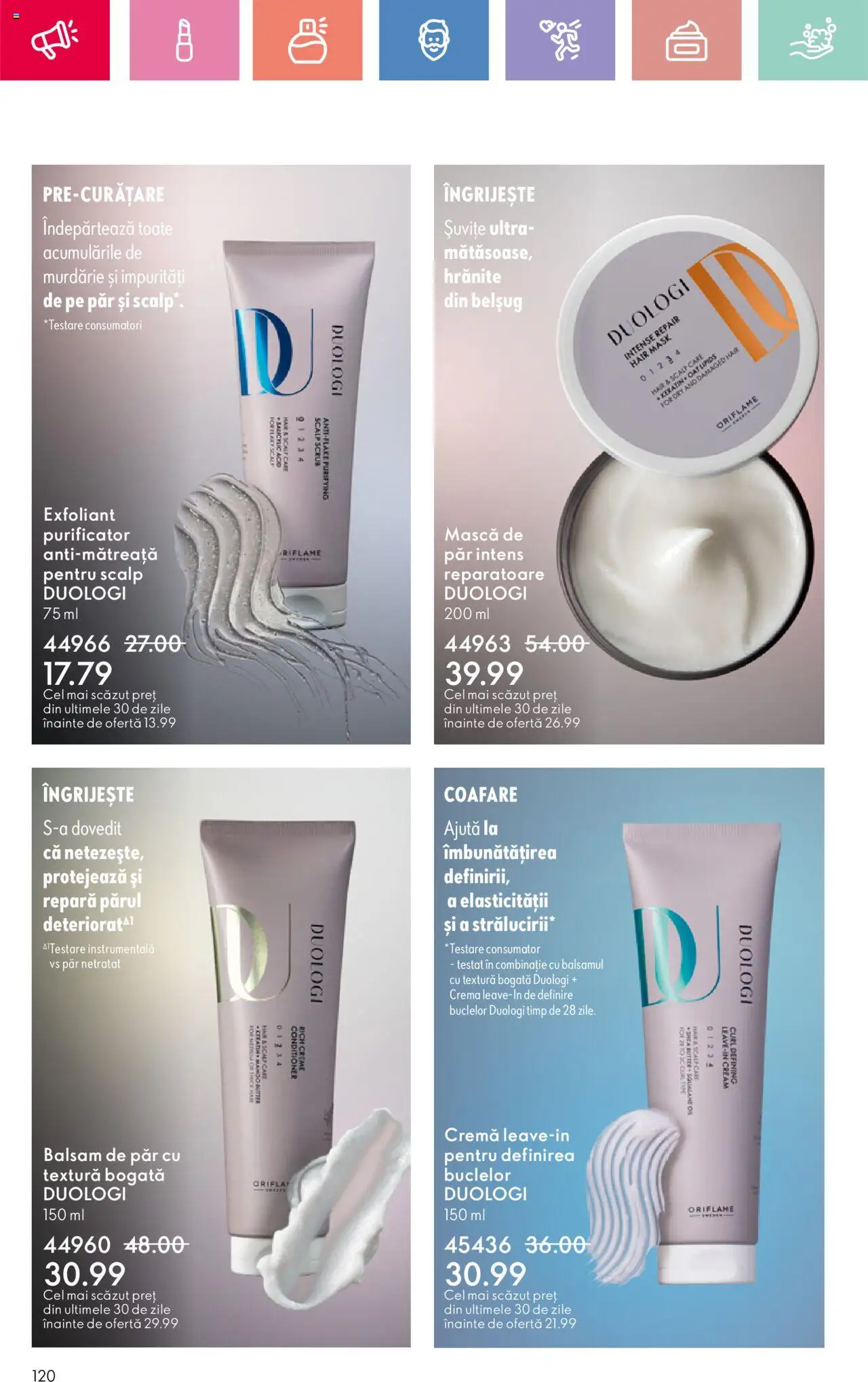 Catalog Oriflame 20 August - 8 Septembrie 2025 | Pagina 120 | Produse: Exfoliant, Scrub, Balsam de păr, Cremă