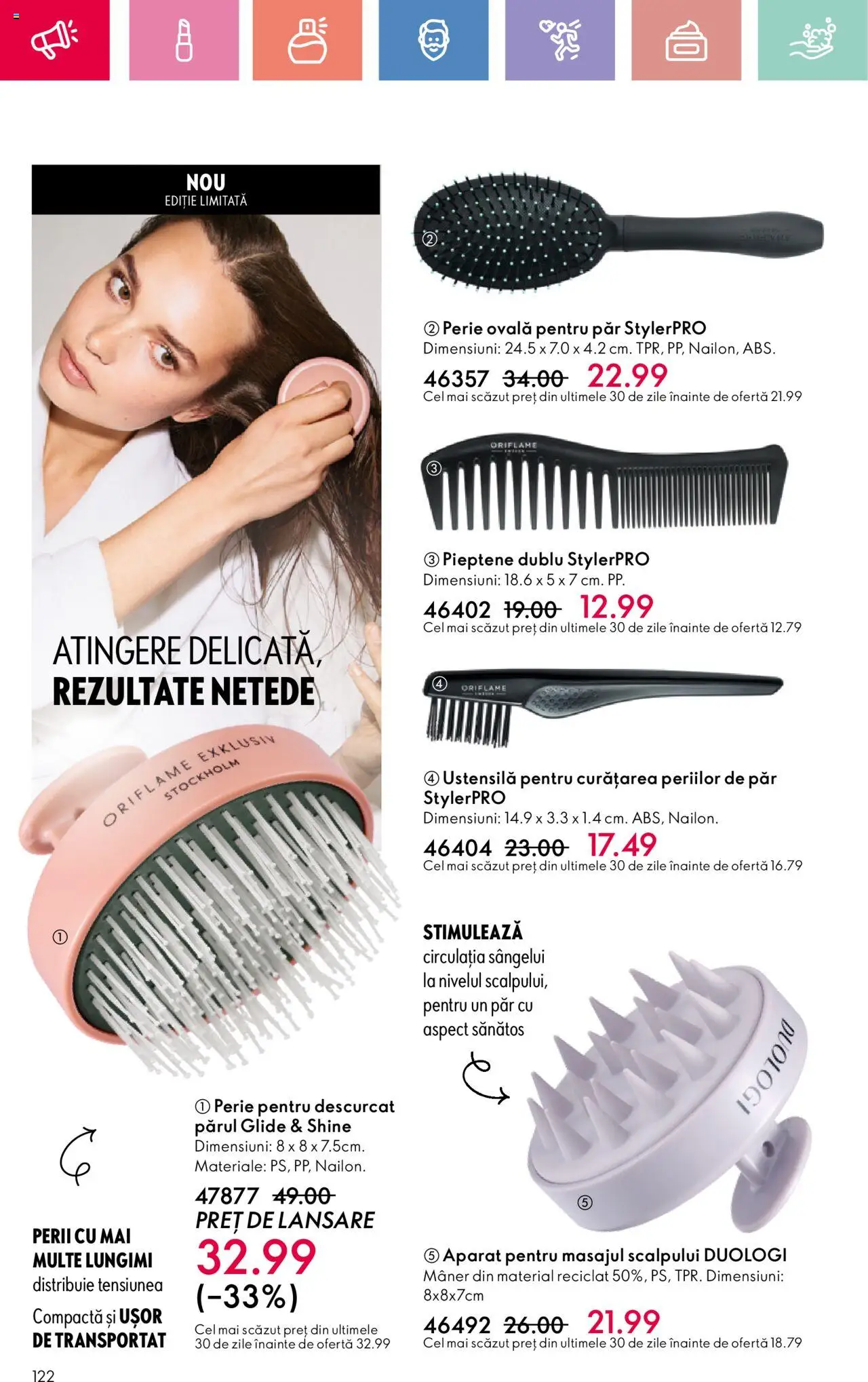 Catalog Oriflame 20 August - 8 Septembrie 2025 | Pagina 122 | Produse: Pieptene, Mâner, Perie