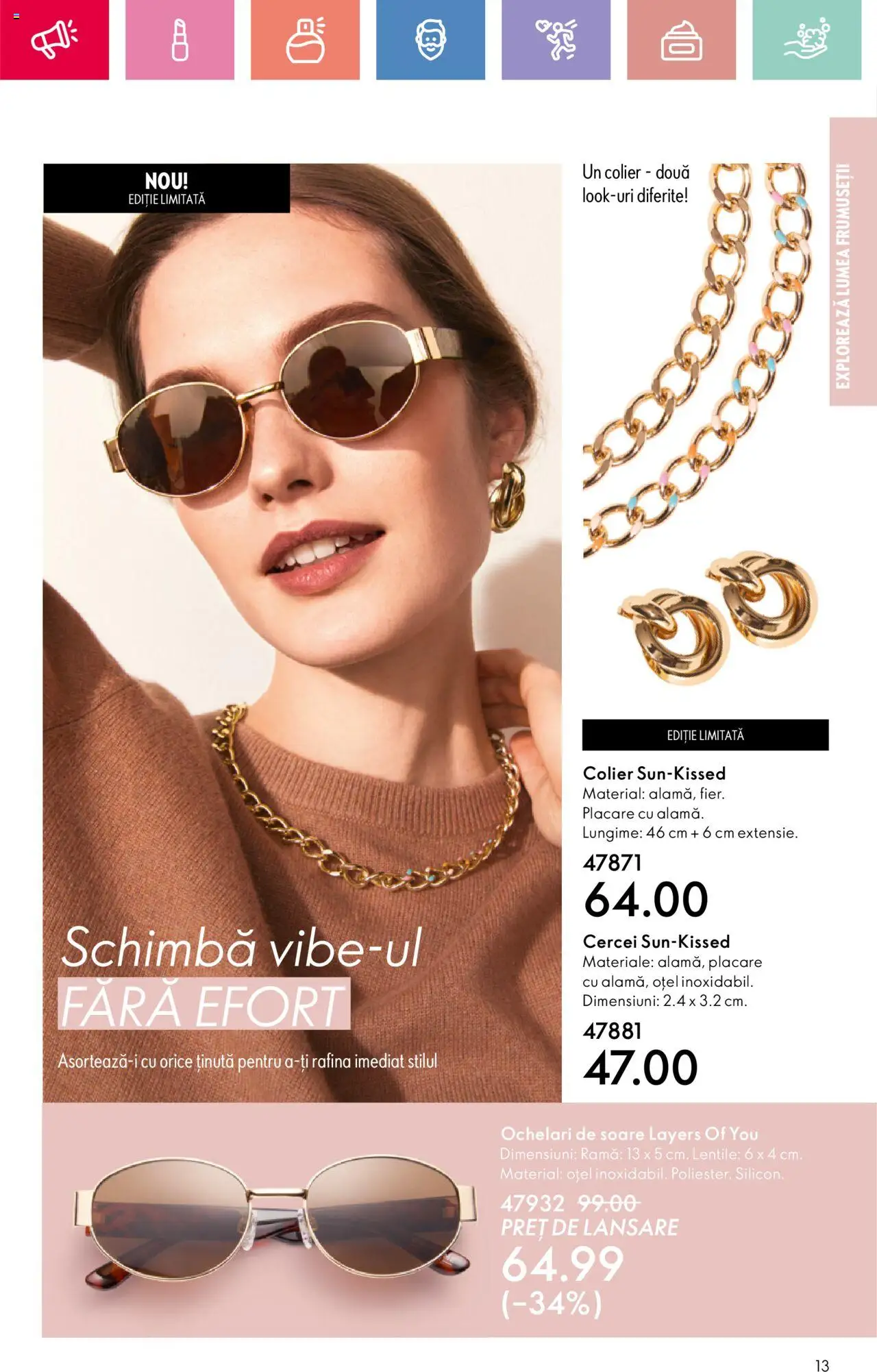 Catalog Oriflame 20 August - 8 Septembrie 2025 | Pagina 13 | Produse: Ochelari, Cercei, Colier, Ochelari de soare