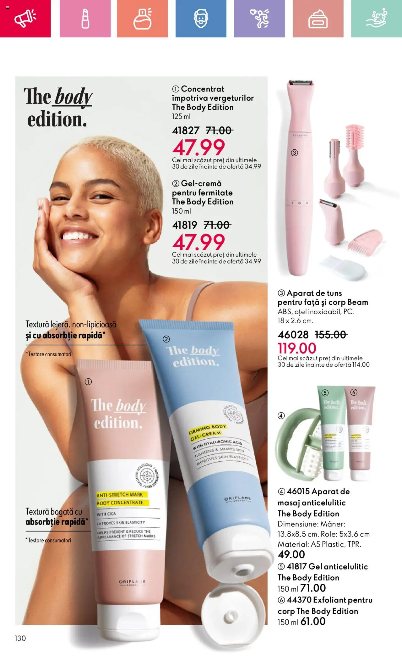 Catalog Oriflame 20 August - 8 Septembrie 2025 | Pagina 130 | Produse: Exfoliant, Body, Mâner, Role