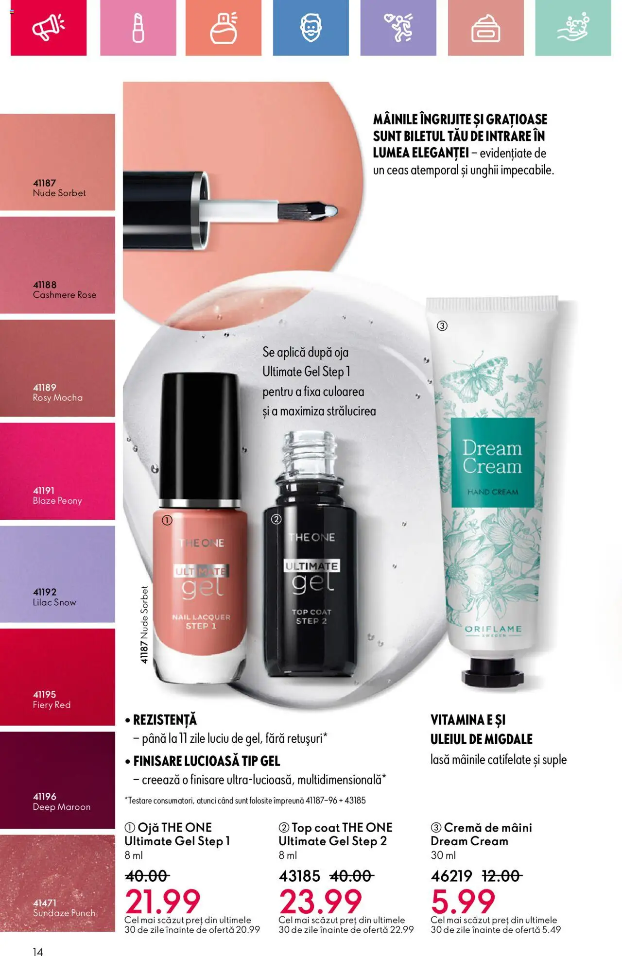 Catalog Oriflame 20 August - 8 Septembrie 2025 | Pagina 14 | Produse: Top, Migdale, Cremă, Cremă de mâini