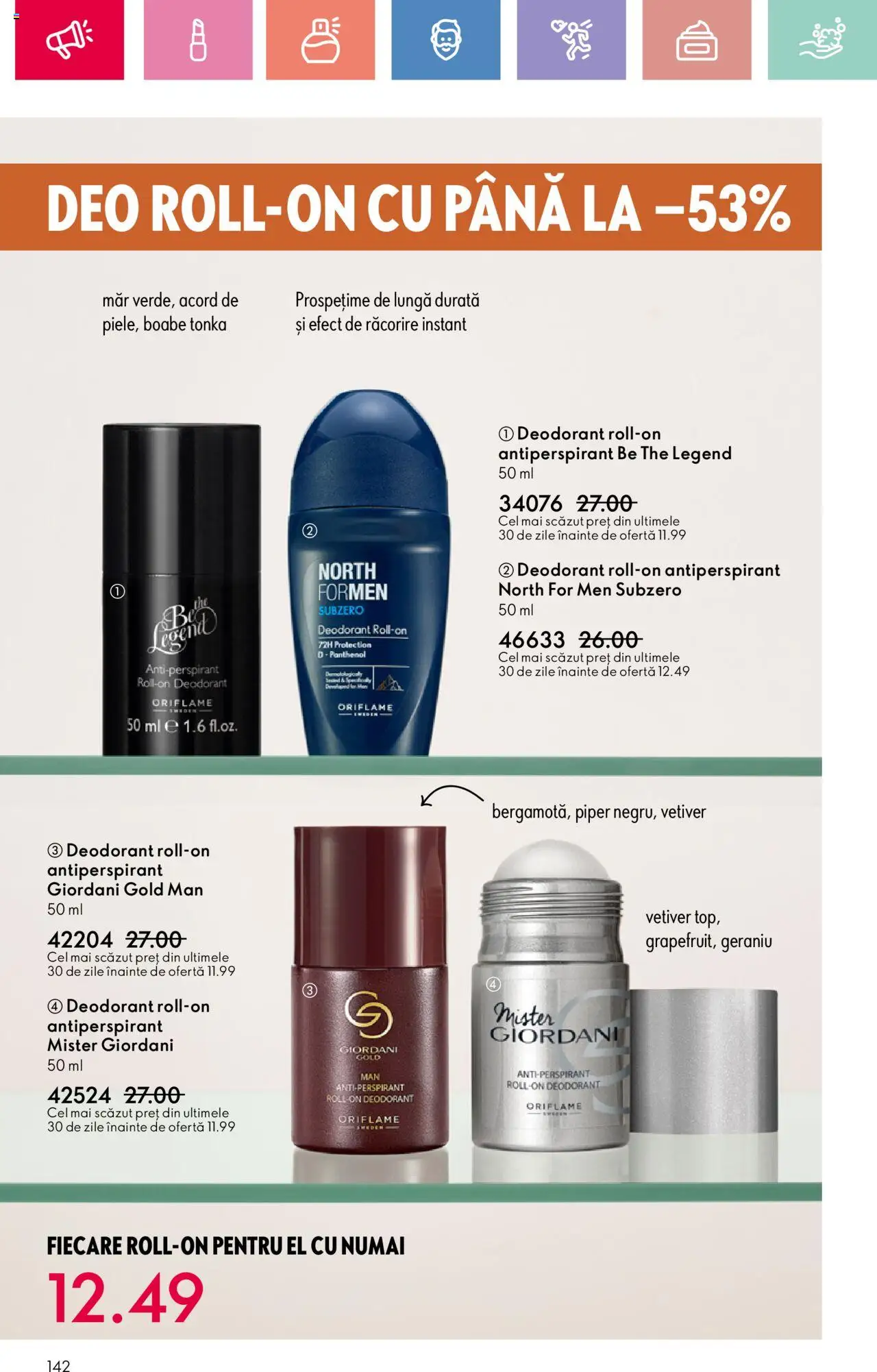 Catalog Oriflame 20 August - 8 Septembrie 2025 | Pagina 142 | Produse: Deodorant, Antiperspirant, Piper