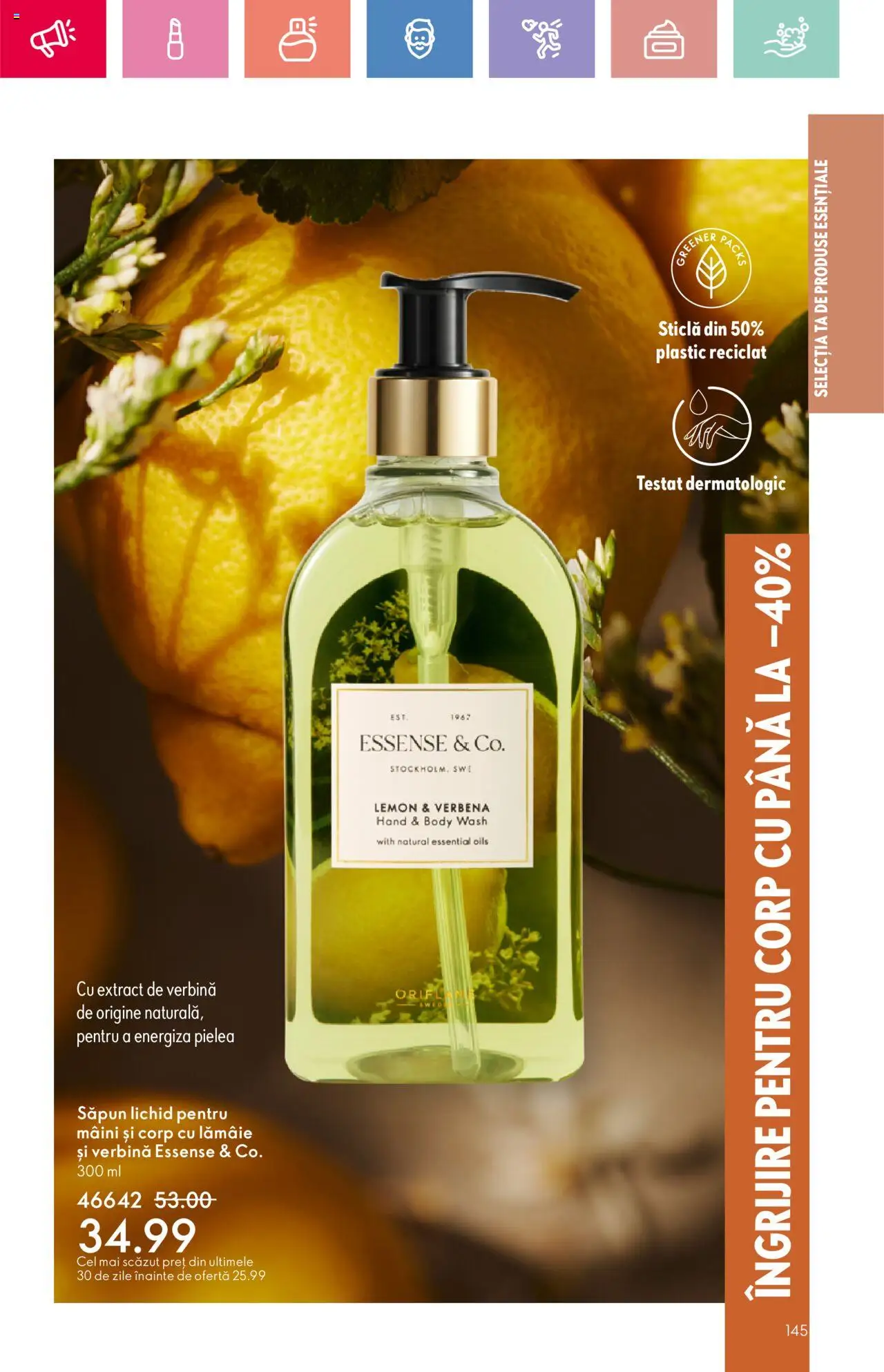 Catalog Oriflame 20 August - 8 Septembrie 2025 | Pagina 145 | Produse: Body, Săpun, Săpun lichid, Lămâie