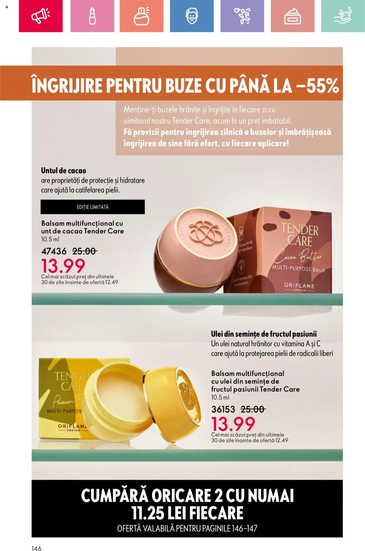 Catalog Oriflame 20 August - 8 Septembrie 2025 | Pagina 146 | Produse: Balsam, Unt, Ulei, Cacao