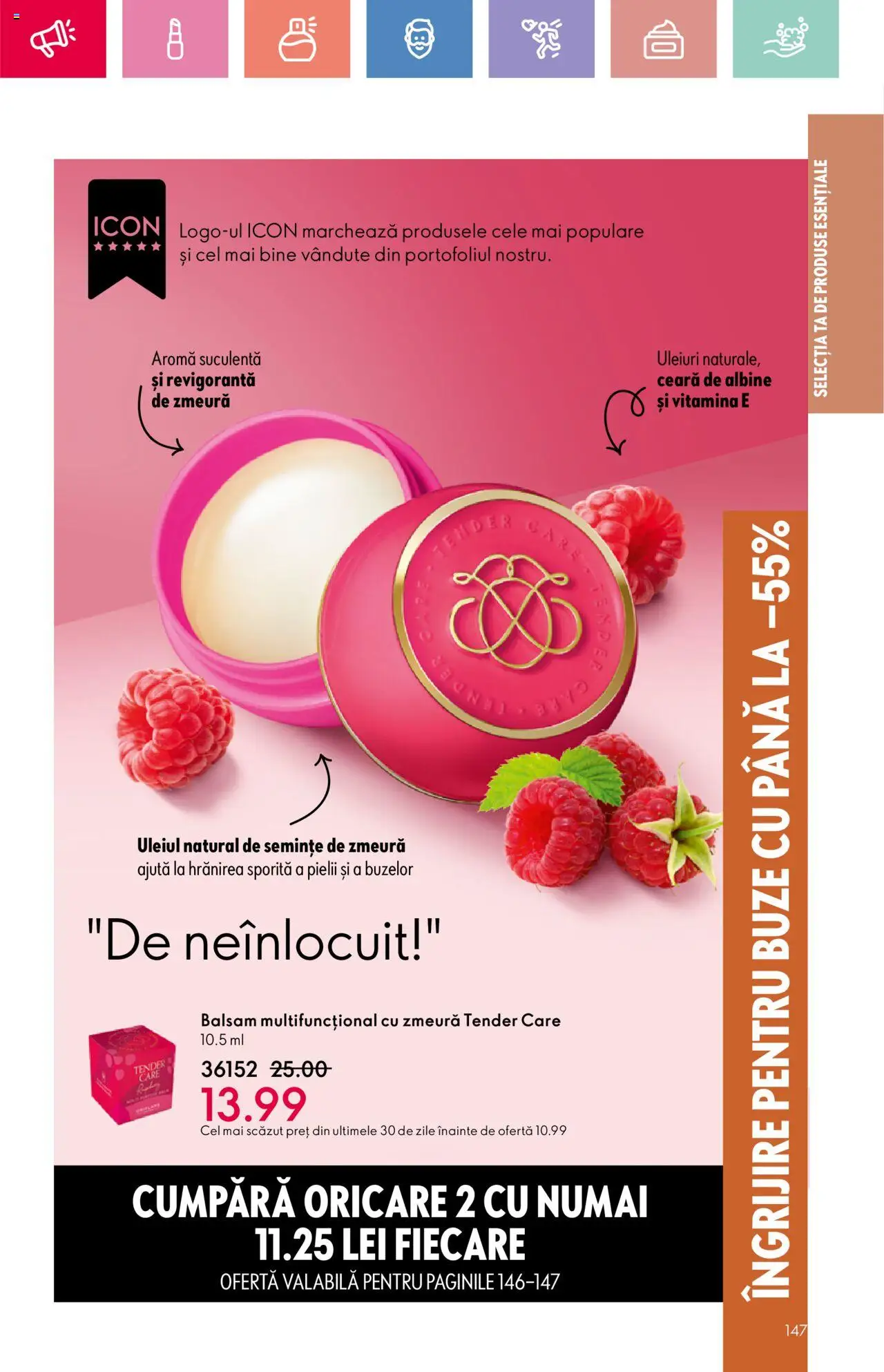 Catalog Oriflame 20 August - 8 Septembrie 2025 | Pagina 147 | Produse: Zmeură, Semințe, Balsam