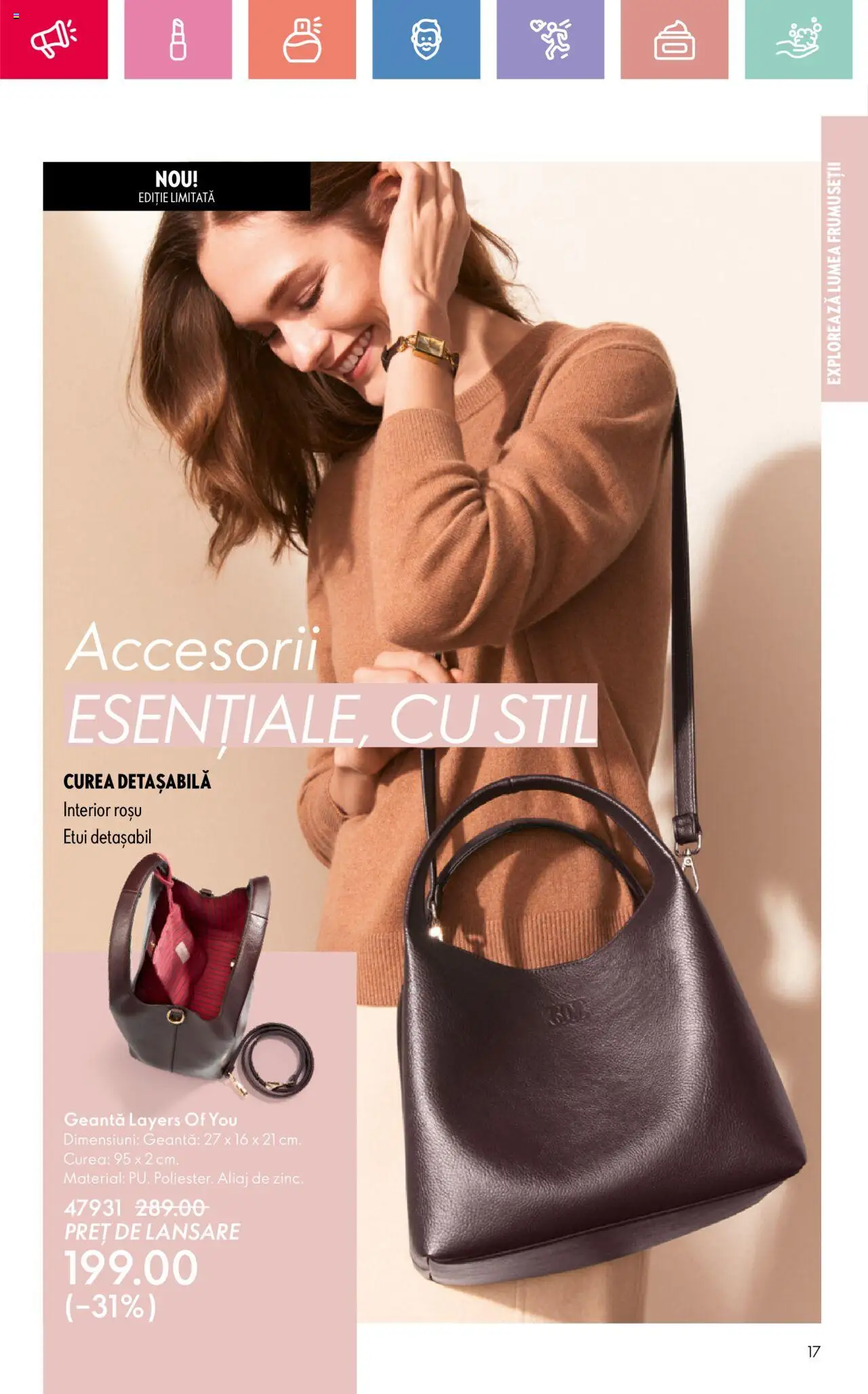 Catalog Oriflame 20 August - 8 Septembrie 2025 | Pagina 17 | Produse: Curea, Geantă