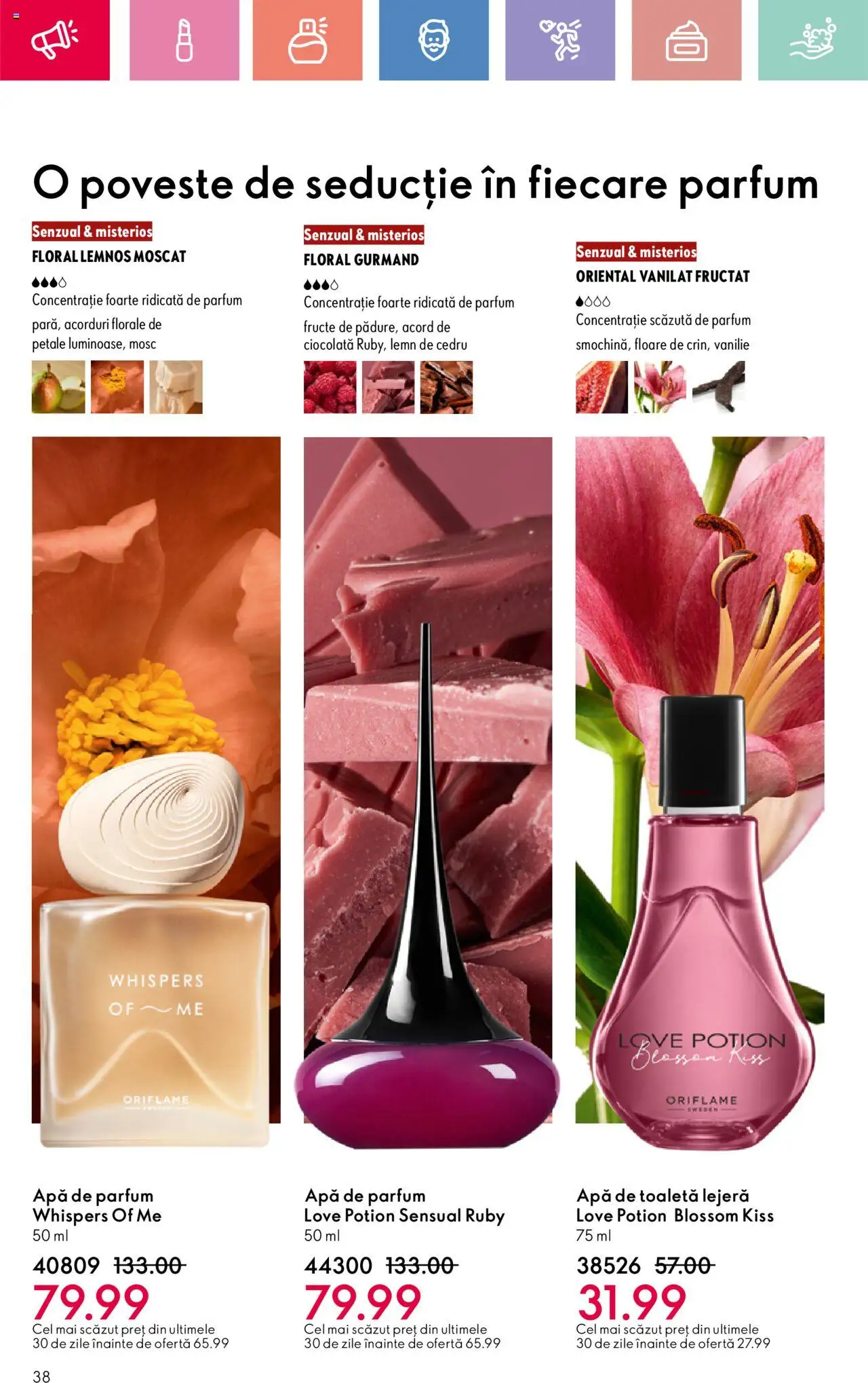 Catalog Oriflame 20 August - 8 Septembrie 2025 | Pagina 38 | Produse: Toaletă, Apă de toaletă, Apă, Fructe