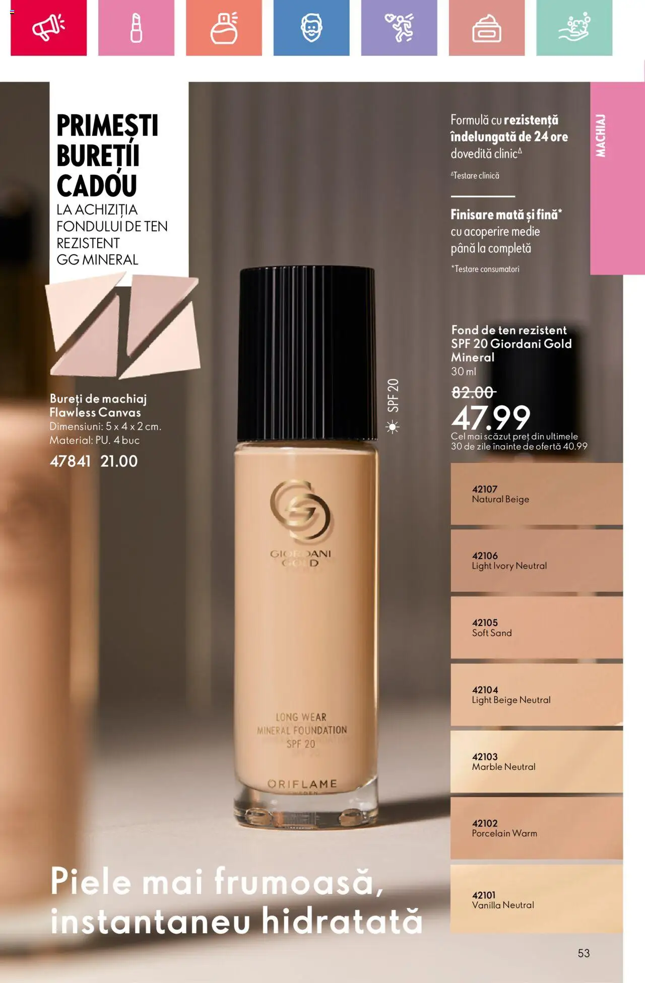 Catalog Oriflame 20 August - 8 Septembrie 2025 | Pagina 53 | Produse: Fond de ten, Machiaj