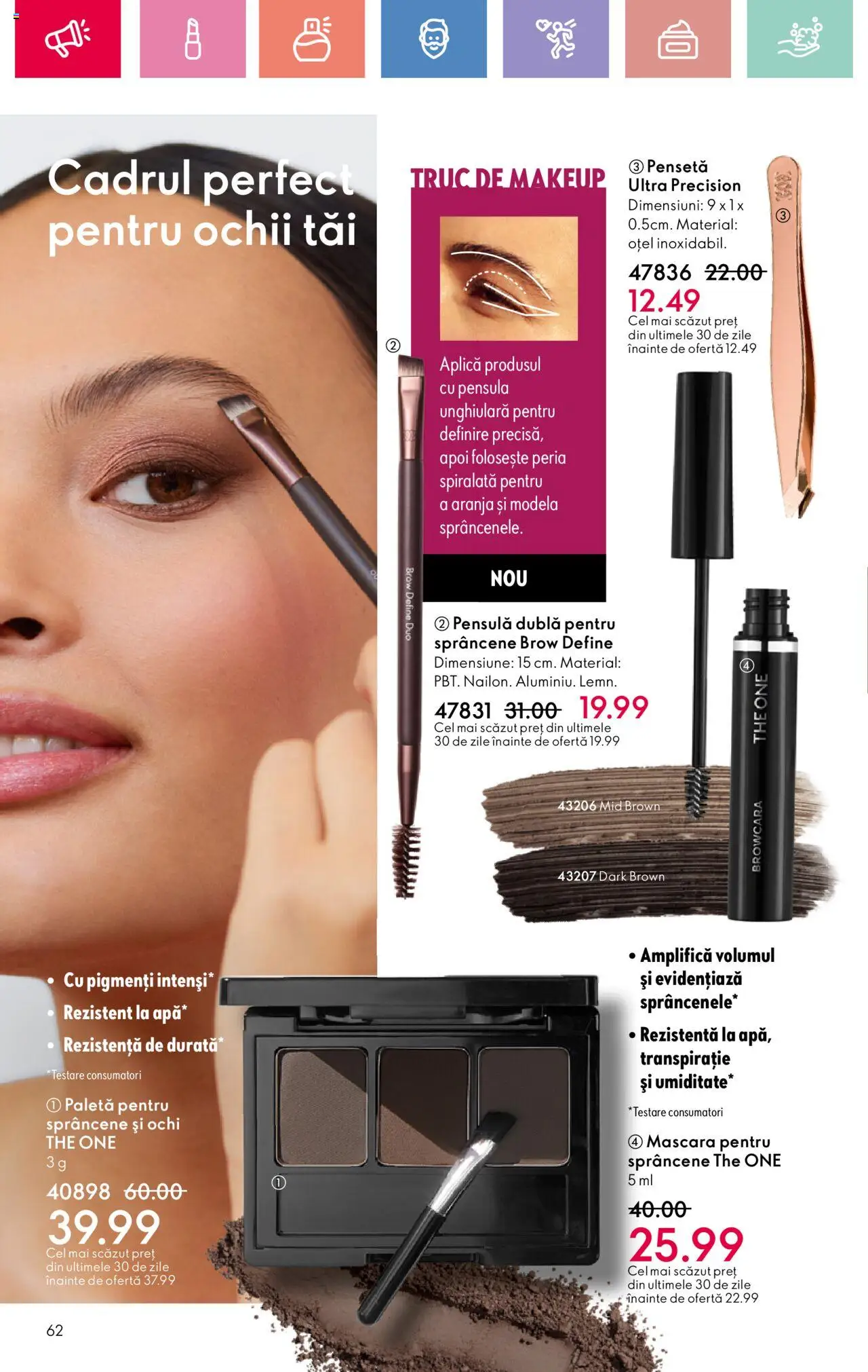 Catalog Oriflame 20 August - 8 Septembrie 2025 | Pagina 62 | Produse: Pensetă, Mascara