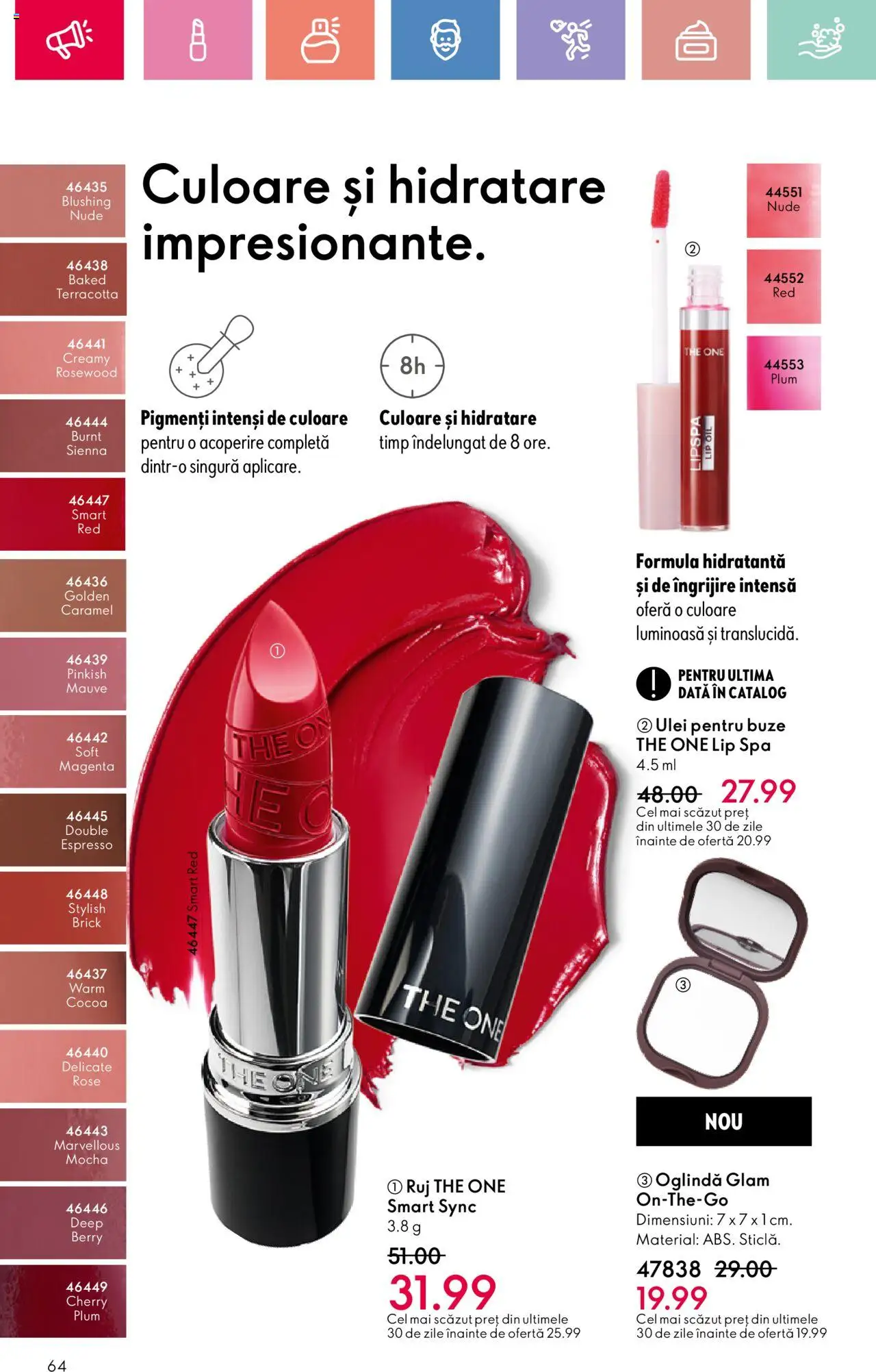 Catalog Oriflame 20 August - 8 Septembrie 2025 | Pagina 64 | Produse: Oglindă, Ruj, Ulei