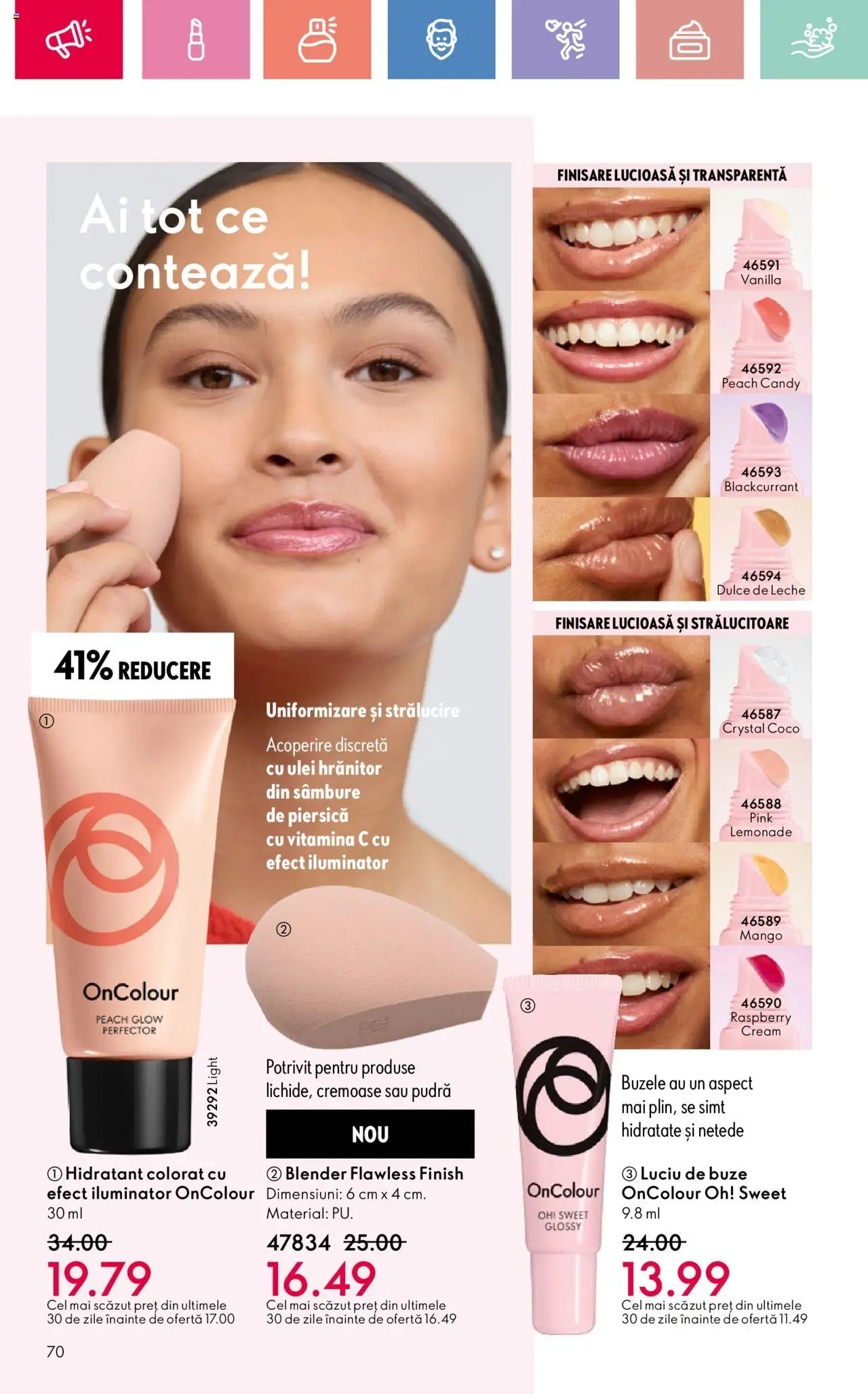 Catalog Oriflame 20 August - 8 Septembrie 2025 | Pagina 70 | Produse: Piersică, Pudră, Iluminator, Mango