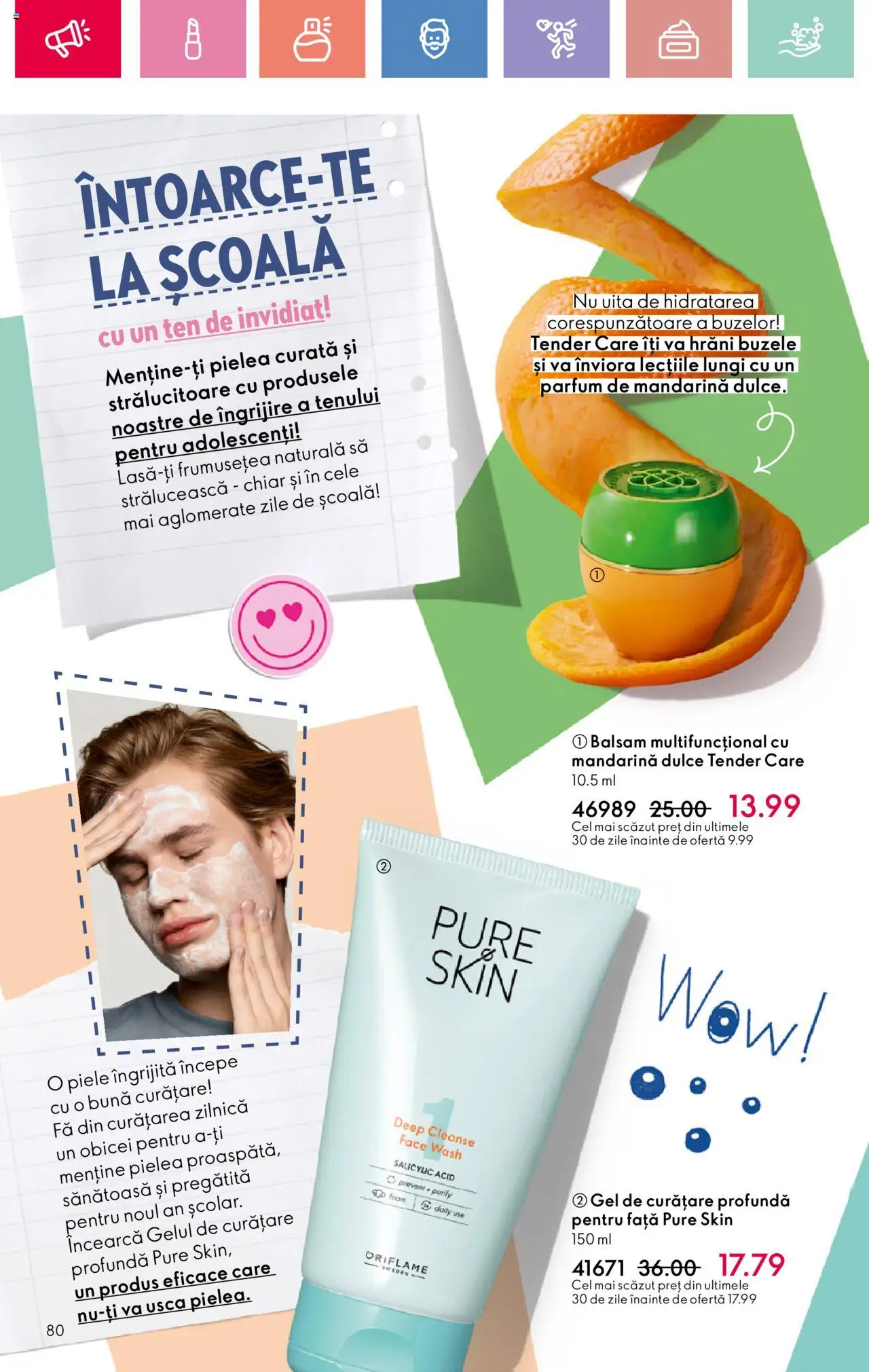 Catalog Oriflame 20 August - 8 Septembrie 2025 | Pagina 80 | Produse: Gel de curățare, Parfum, Balsam