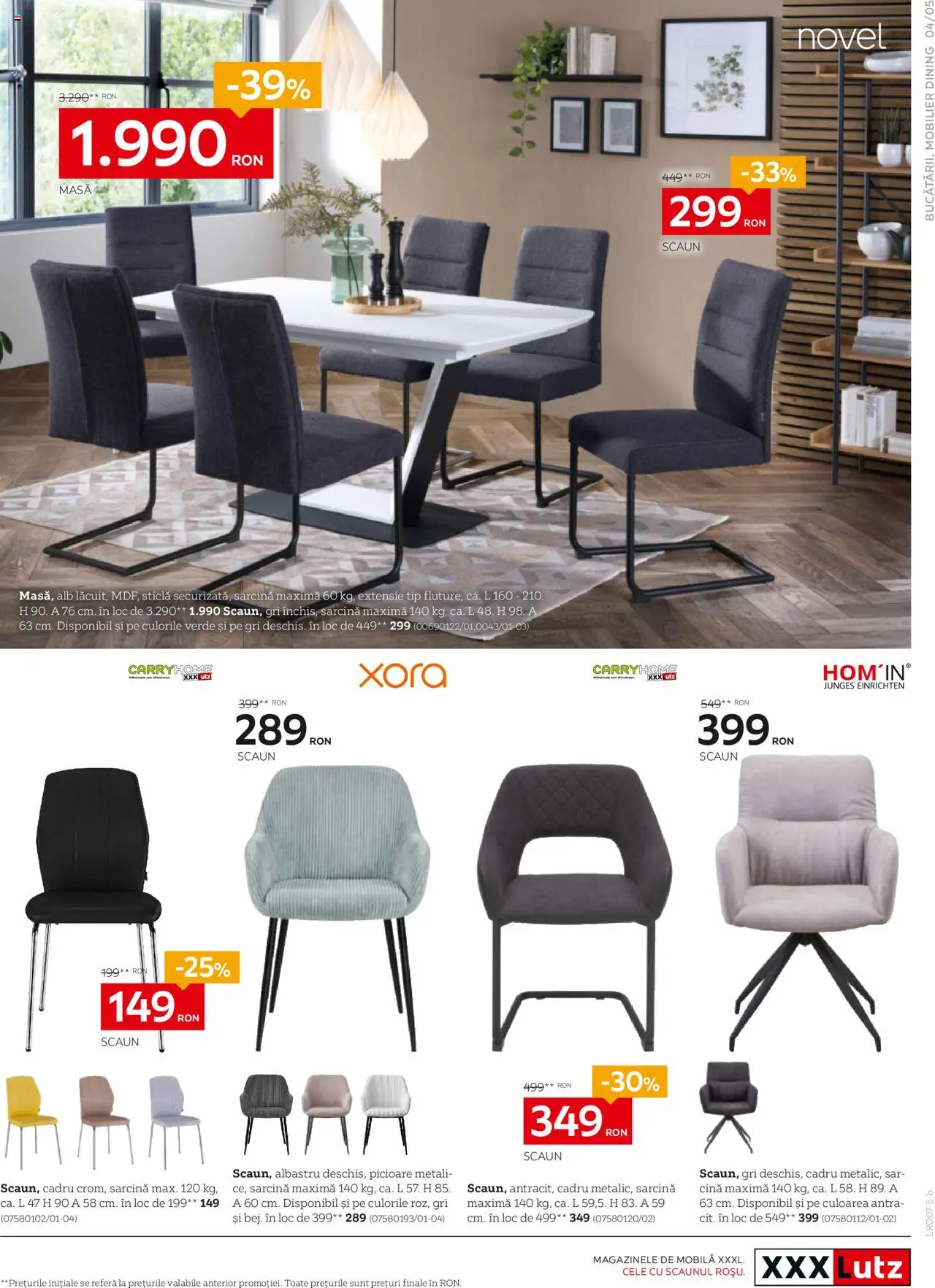 Catalog XXXLutz 14 - 26 Iulie 2025 | Pagina 5 | Produse: Masă, Scaun