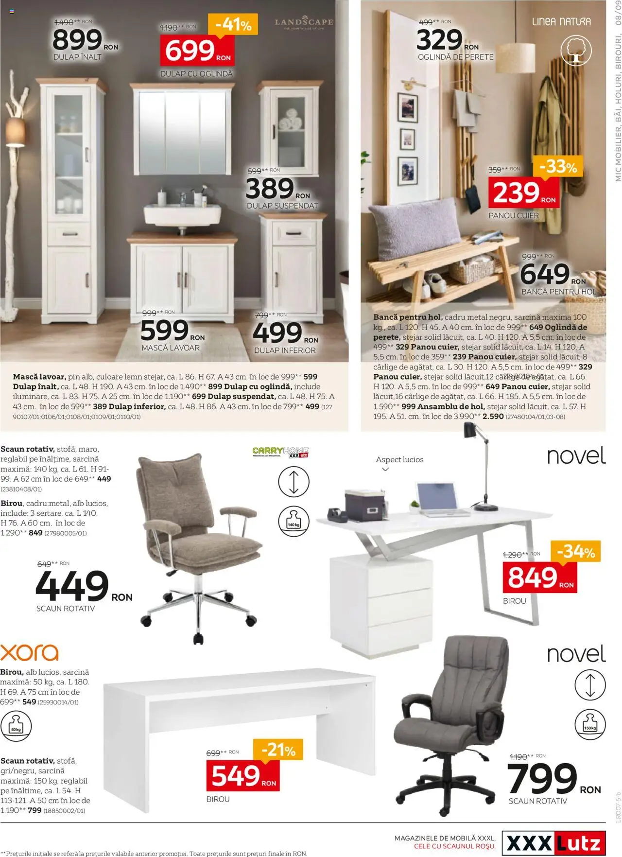 Catalog XXXLutz 14 - 26 Iulie 2025 | Pagina 9 | Produse: Çikolatalı gofret, Scaun, Lavoar, Oglindă