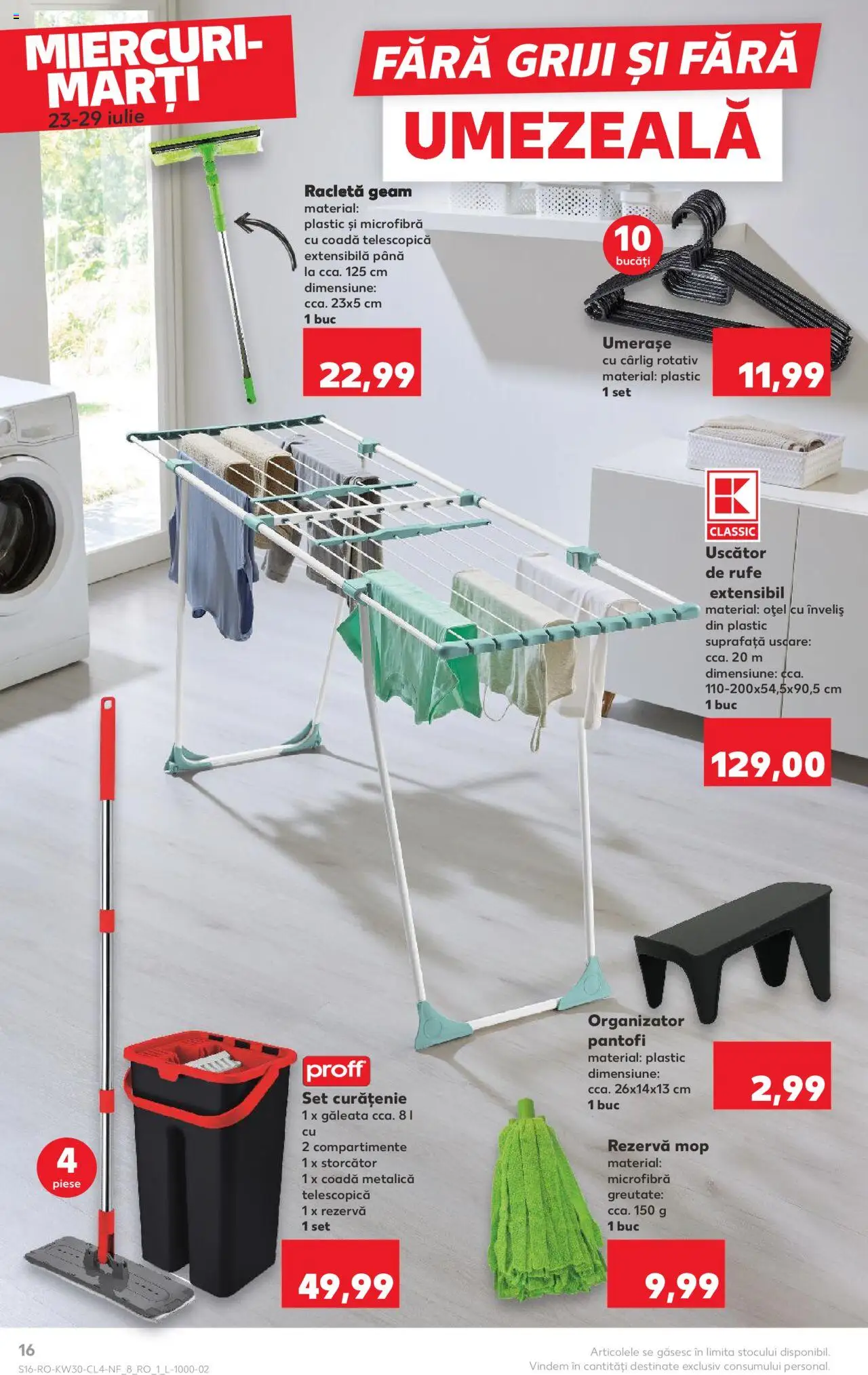 Catalog Kaufland 23 - 28 Iulie 2025 | Pagina 16 | Produse: Uscător, Pantofi, Storcător, Mop