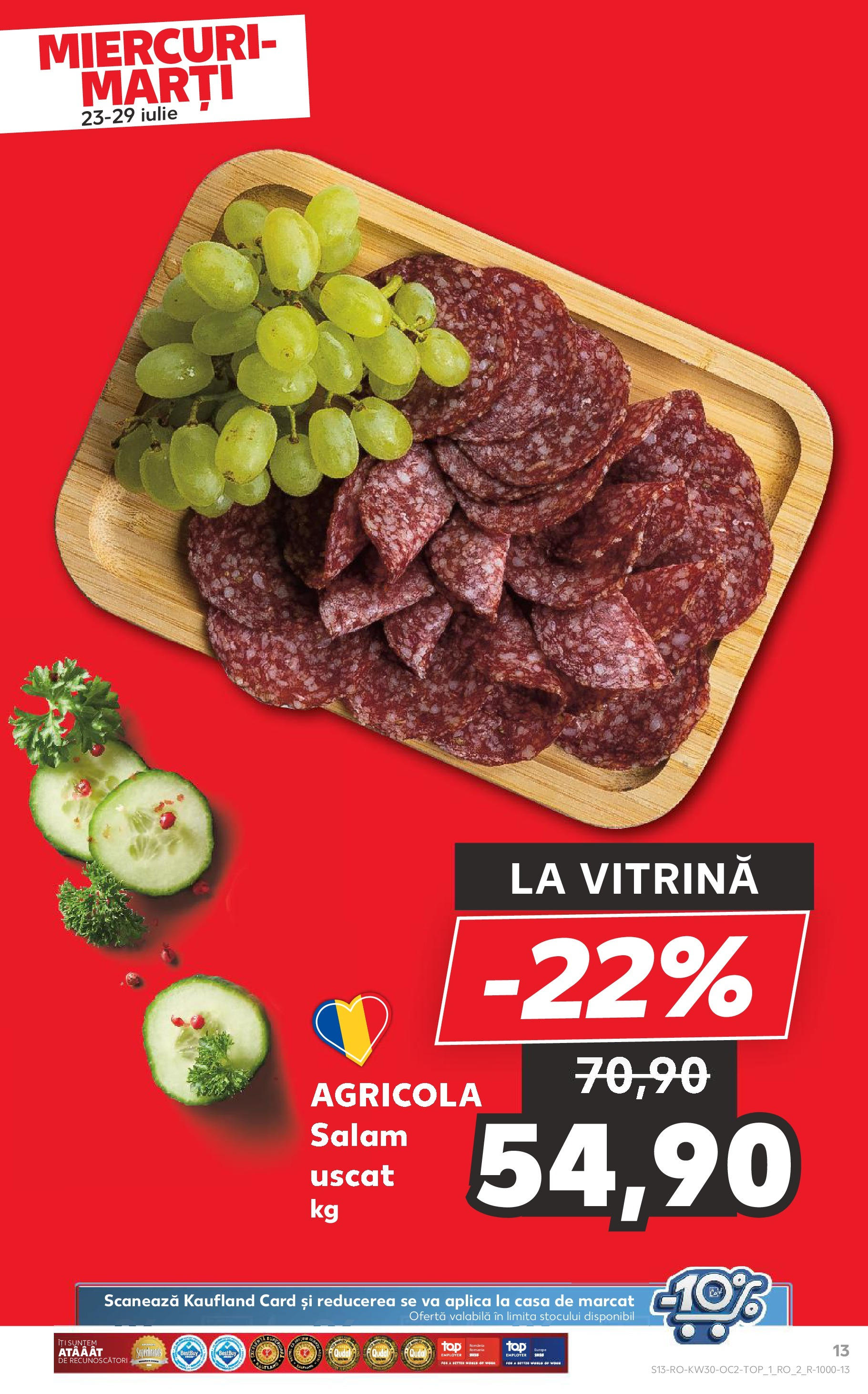 Catalog Kaufland 23 - 28 Iulie 2025 | Pagina 13 | Produse: Vitrină, Salam
