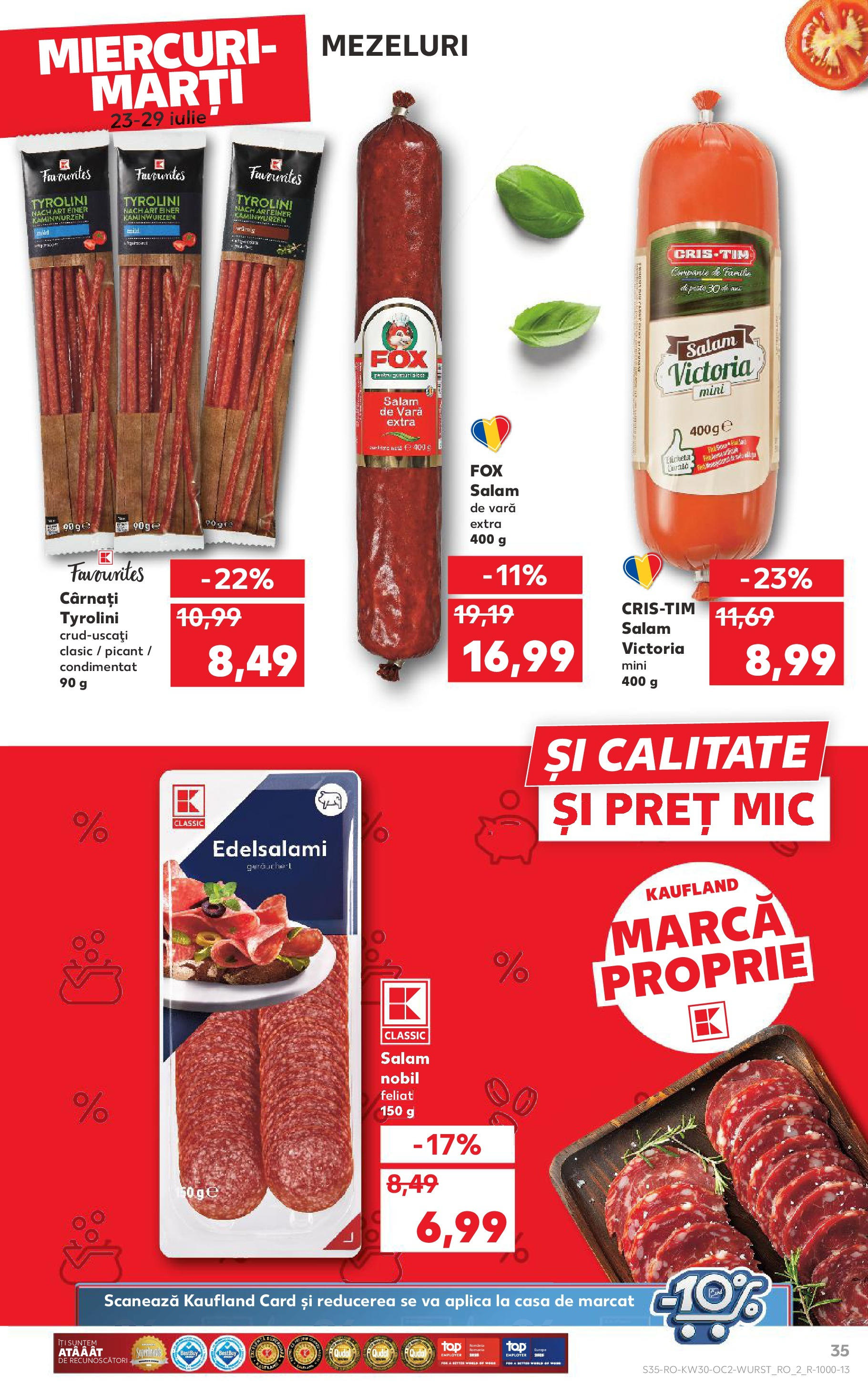 Catalog Kaufland 23 - 28 Iulie 2025 | Pagina 35 | Produse: Salam, Pește, Cârnați