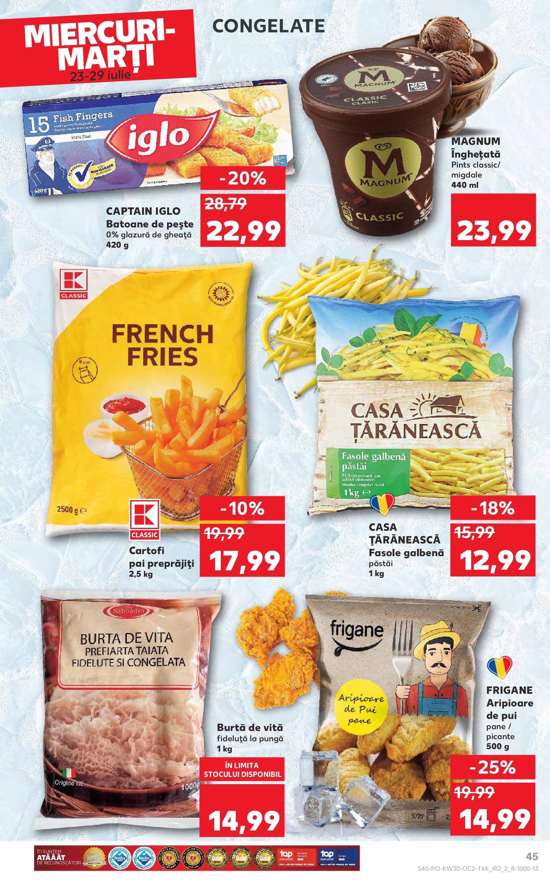 Catalog Kaufland 23 - 28 Iulie 2025 | Pagina 45 | Produse: Pungă, Marker kalem, Pește, Cartofi