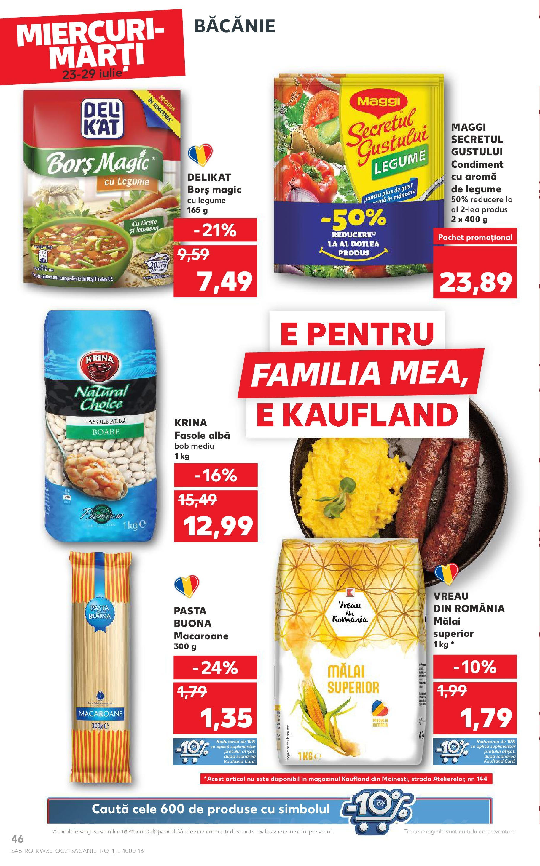 Catalog Kaufland 23 - 28 Iulie 2025 | Pagina 46 | Produse: Borș, Mălai, Fasole albă, Legume